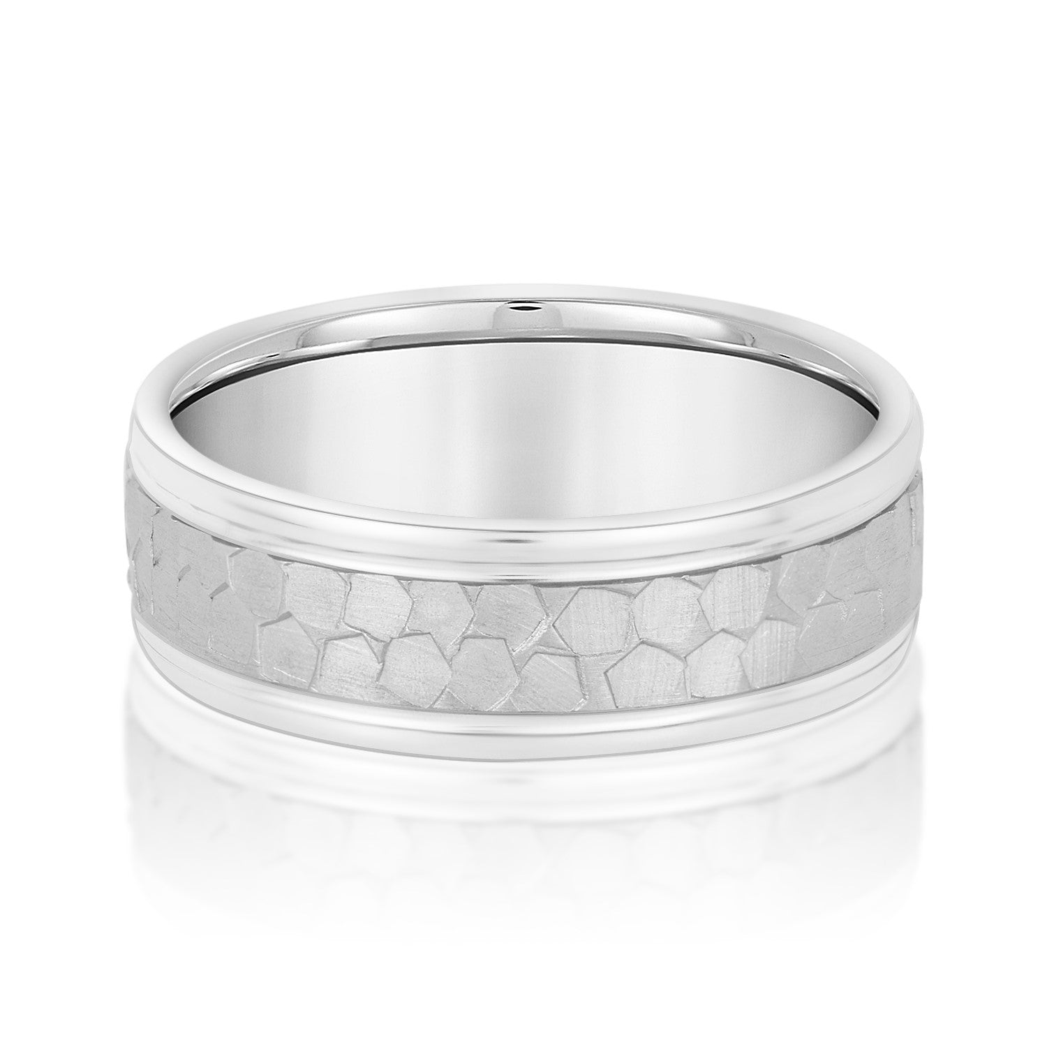 Men's Classic Flat Hammered Band-VIRABYANI