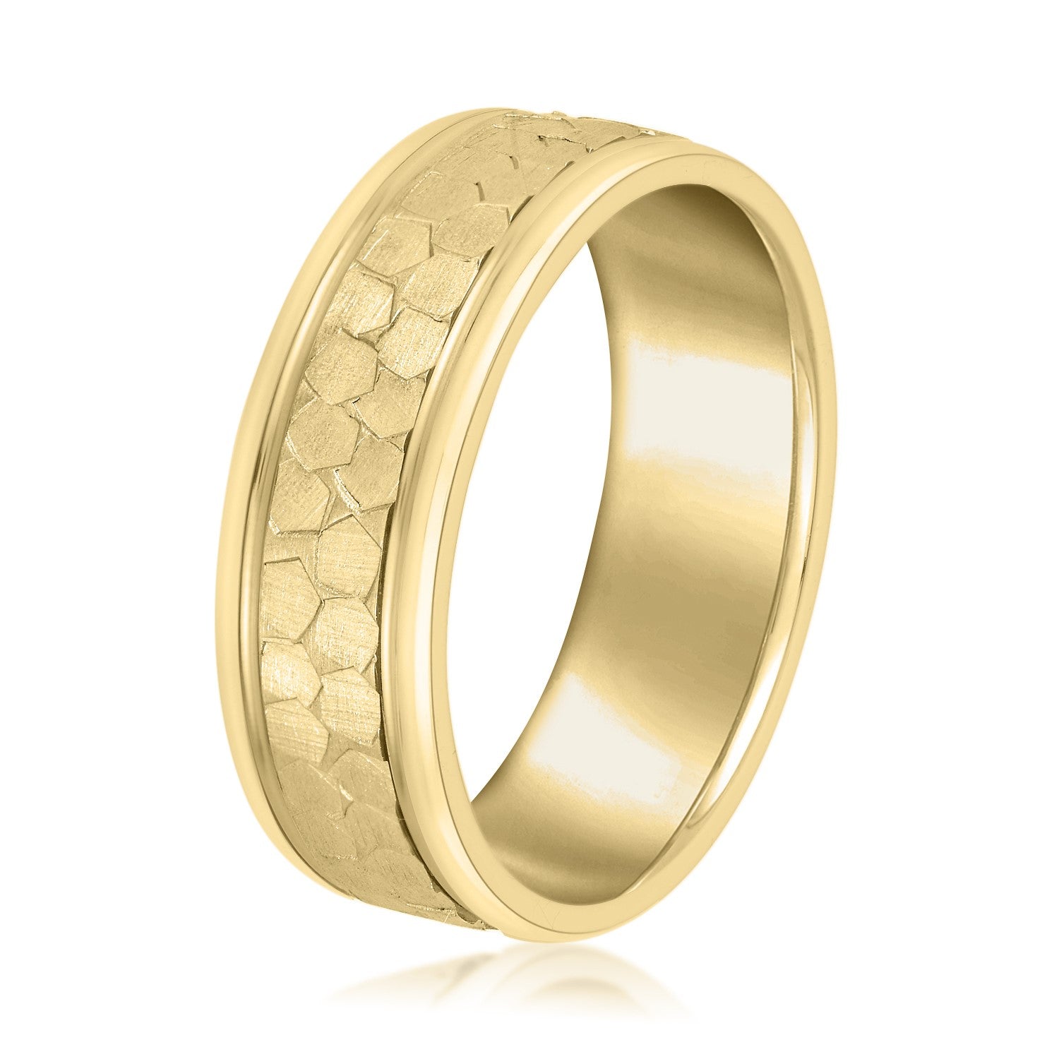 Men's Classic Flat Hammered Band-VIRABYANI