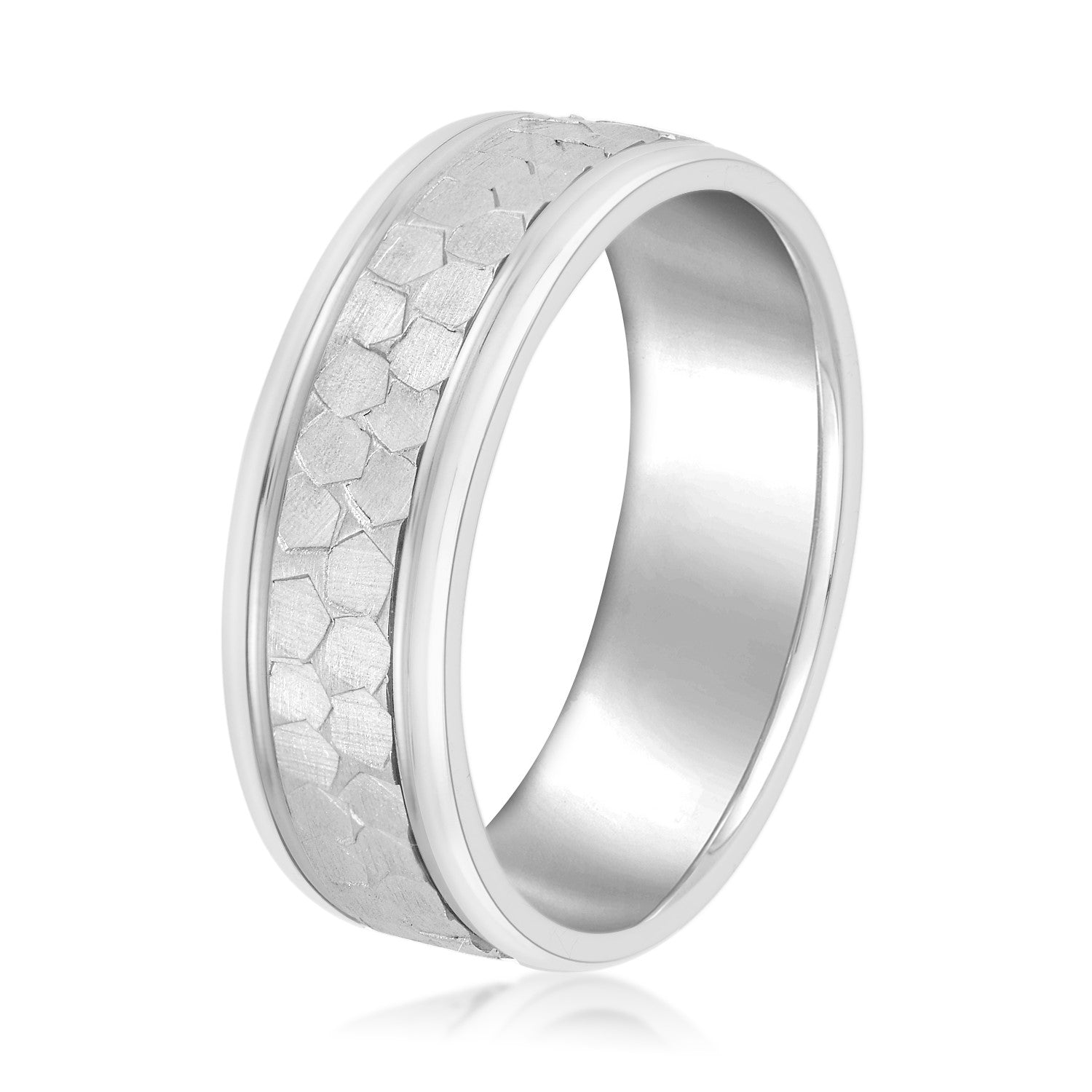 Men's Classic Flat Hammered Band-VIRABYANI