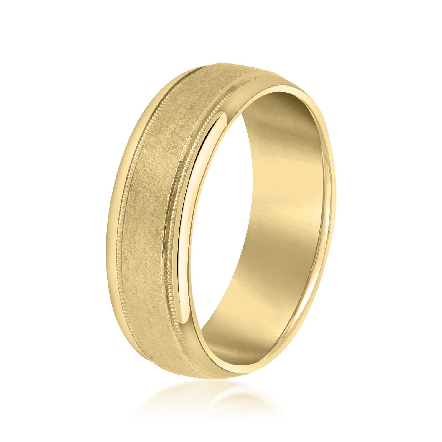 Light Hammer Finished Beveled Edge Men's Band-VIRABYANI