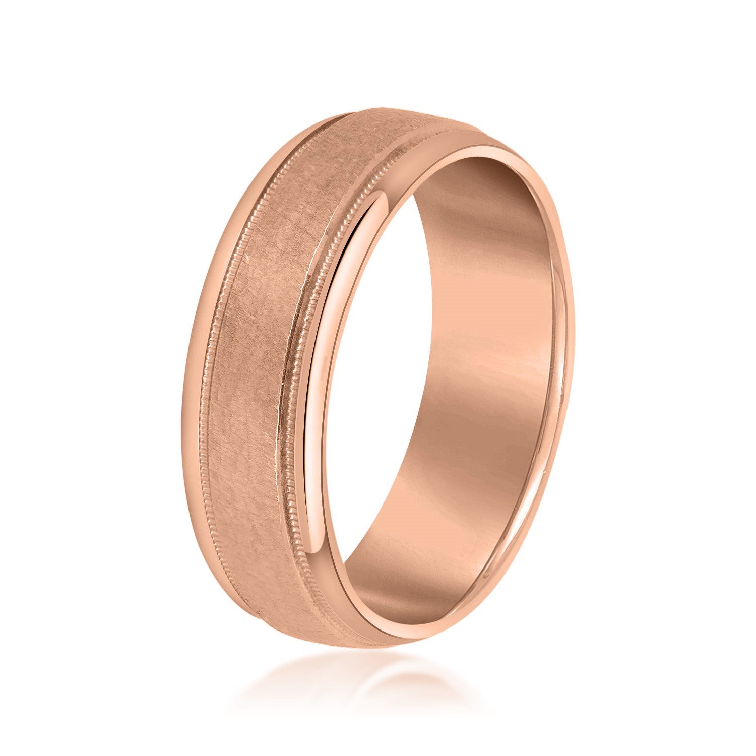 Light Hammer Finished Beveled Edge Men's Band-VIRABYANI