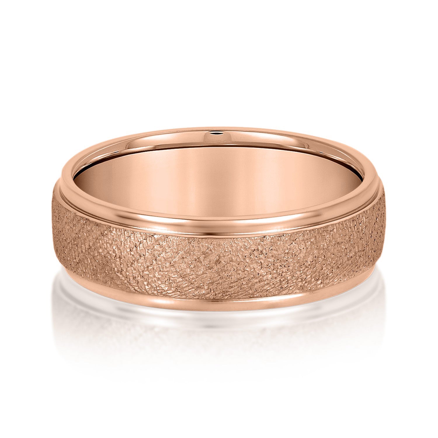 Men's Beveled Ring With Sandblasted Finish-VIRABYANI