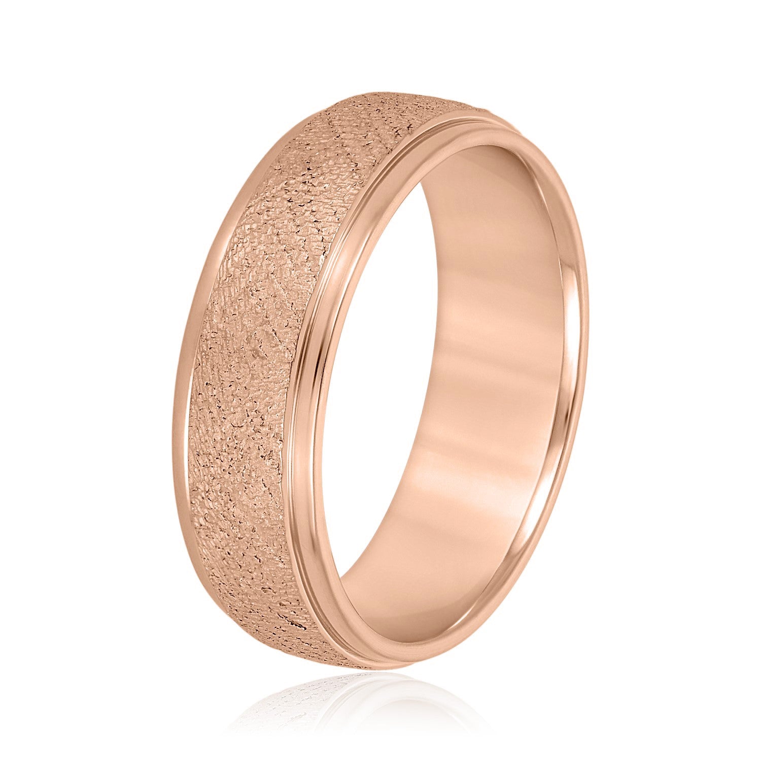 Men's Beveled Ring With Sandblasted Finish-VIRABYANI