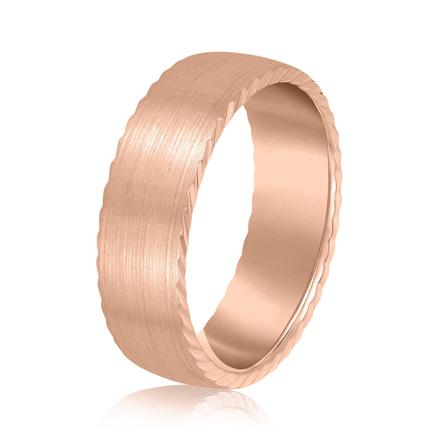 Men's Zig Zag Side Wedding Band-VIRABYANI