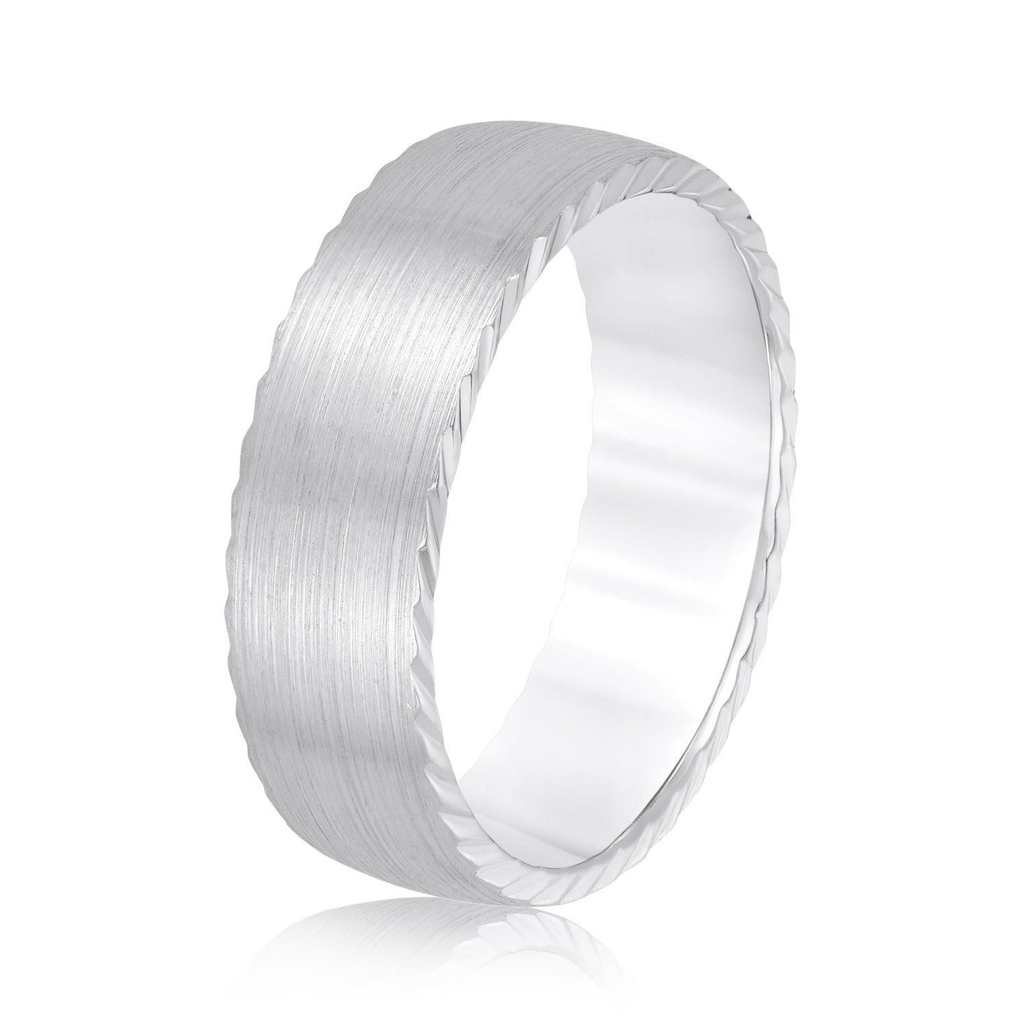 Men's Zig Zag Side Wedding Band-VIRABYANI