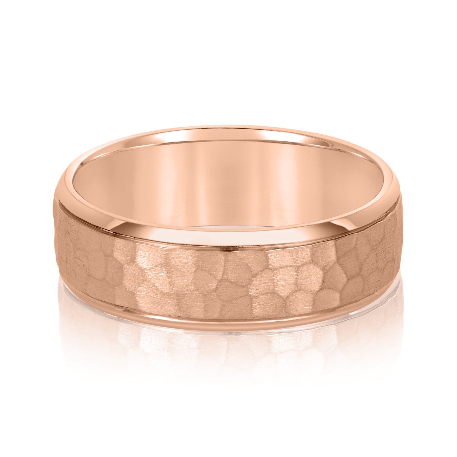 Men’s Bevered Comfort Fit Hammered Band-VIRABYANI