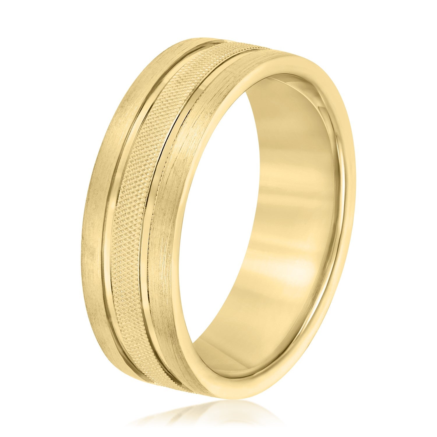 Double Row Comfort Fit Men's Wedding Band-VIRABYANI