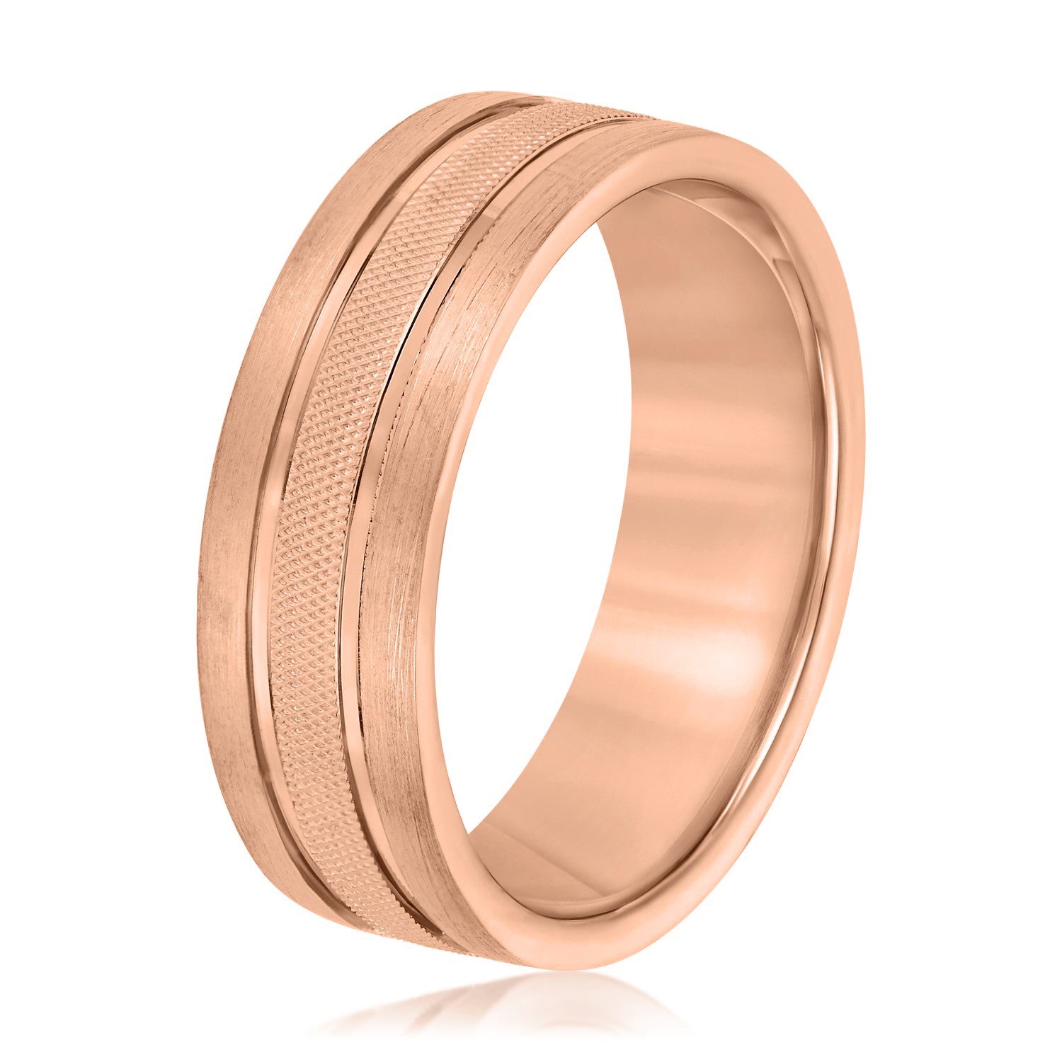 Double Row Comfort Fit Men's Wedding Band-VIRABYANI