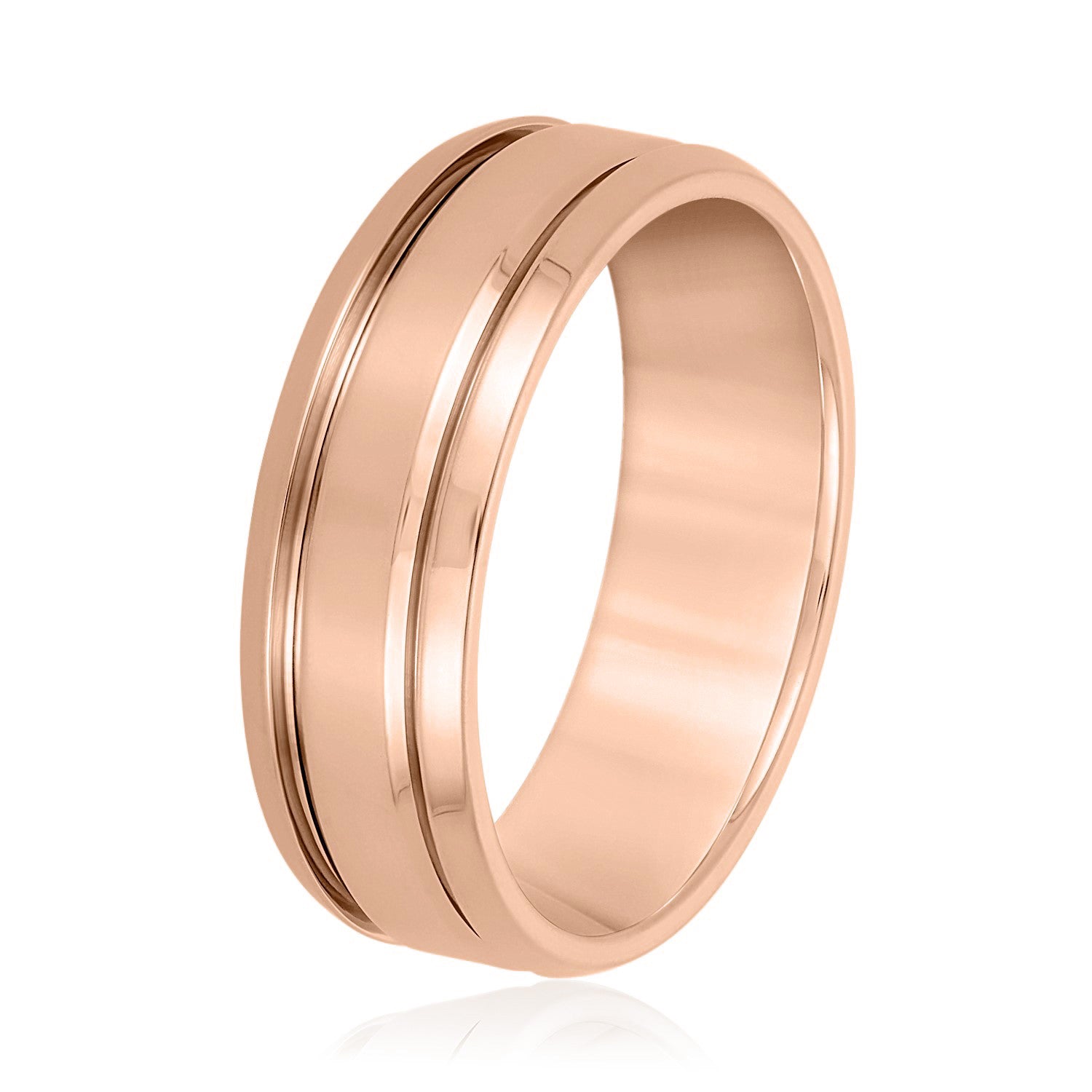 Men's Classic Double Inlay Wedding Band-VIRABYANI