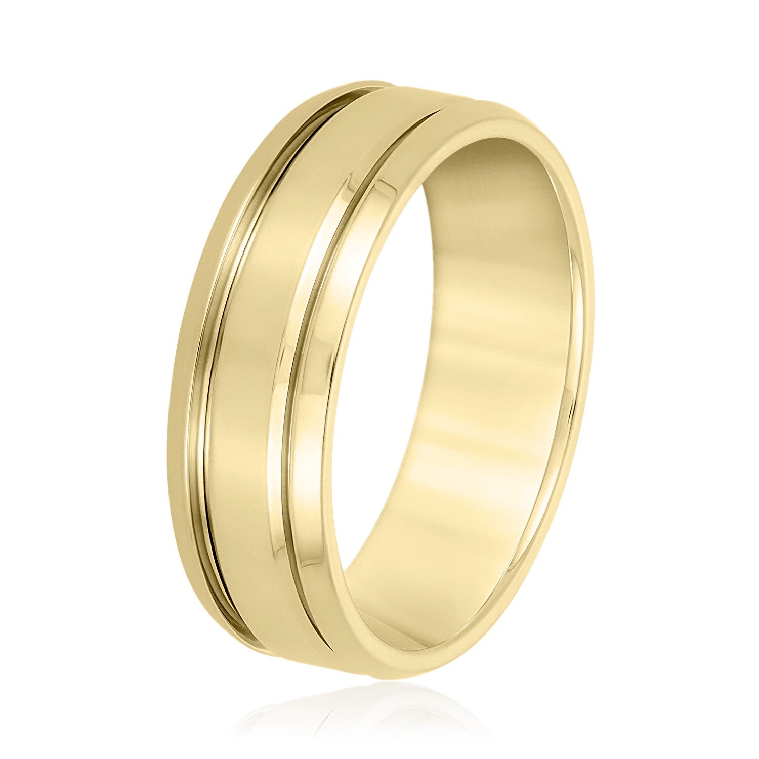 Men's Classic Double Inlay Wedding Band-VIRABYANI