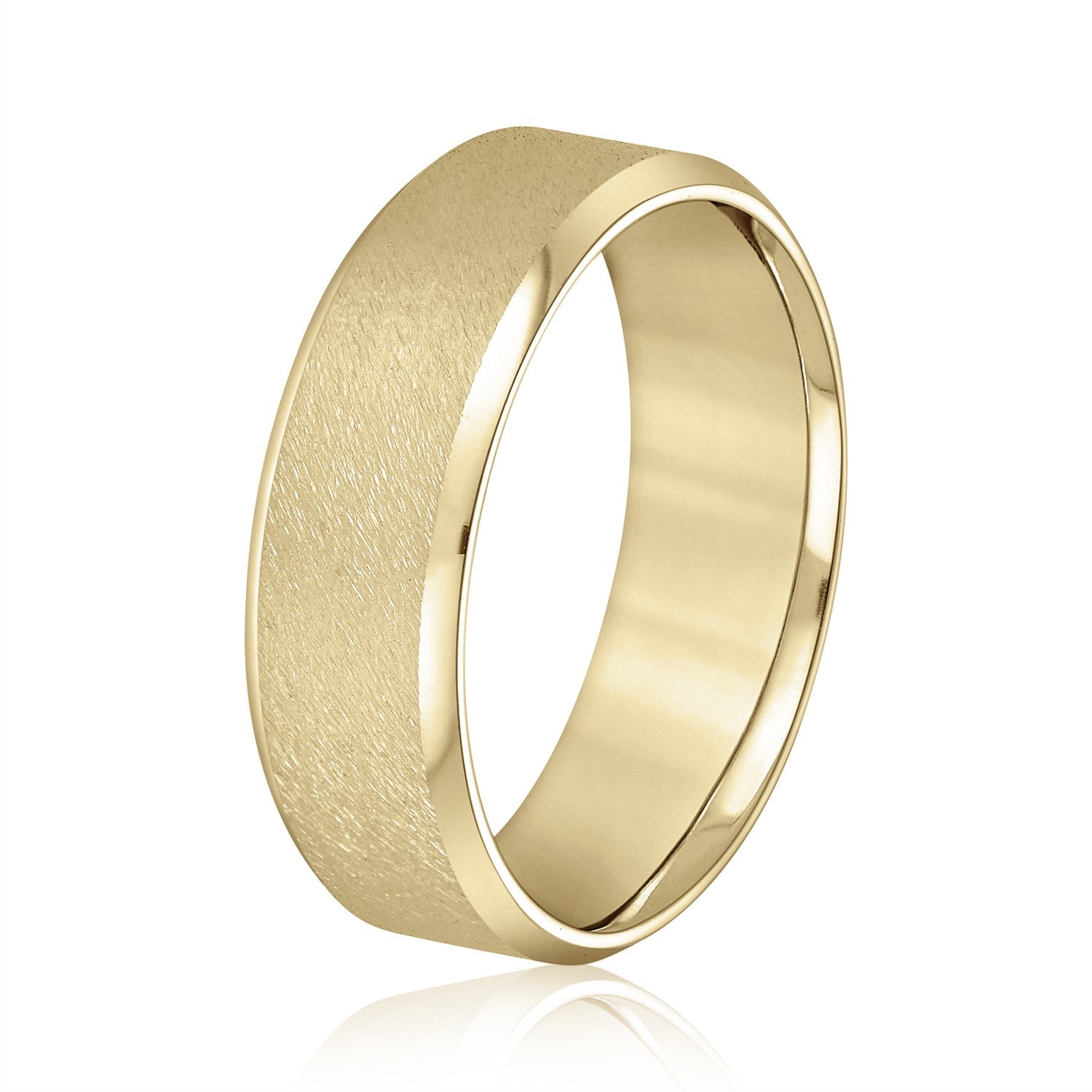 Beveled Edge Comfort Fit Sandblasted Finish Men's Band-VIRABYANI