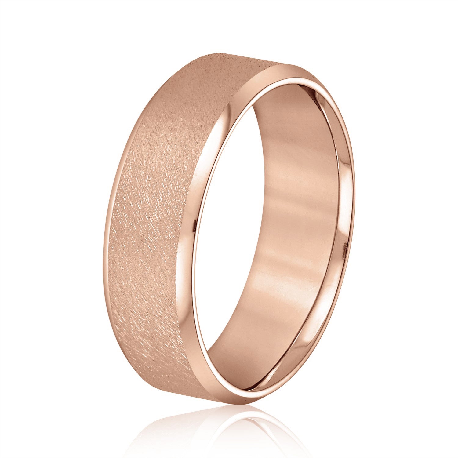 Beveled Edge Comfort Fit Sandblasted Finish Men's Band-VIRABYANI