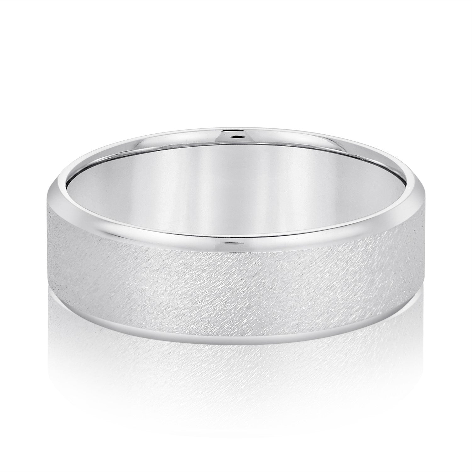 Beveled Edge Comfort Fit Sandblasted Finish Men's Band-VIRABYANI