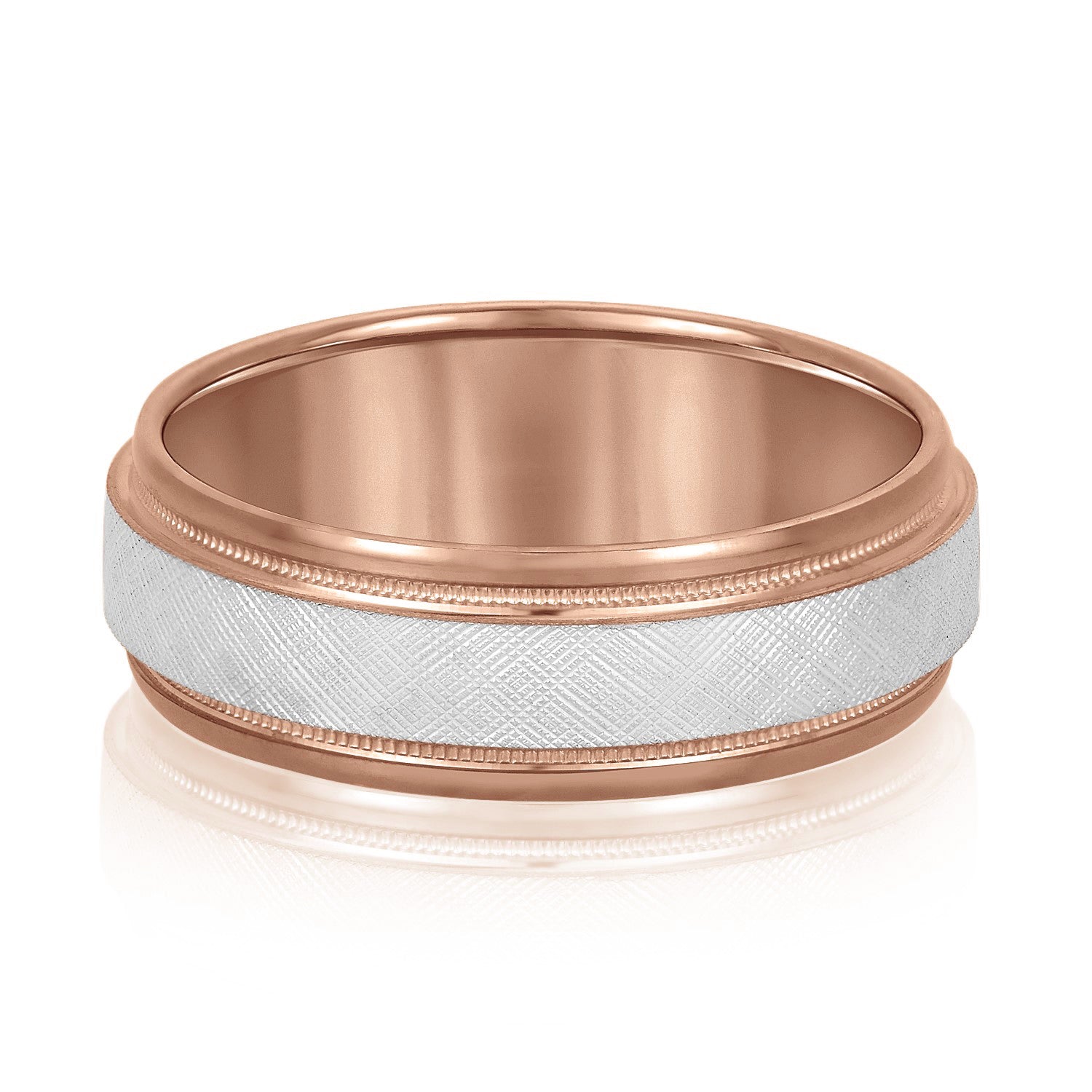 Men's Band With Florentine Finish And Milgrain Accents-VIRABYANI