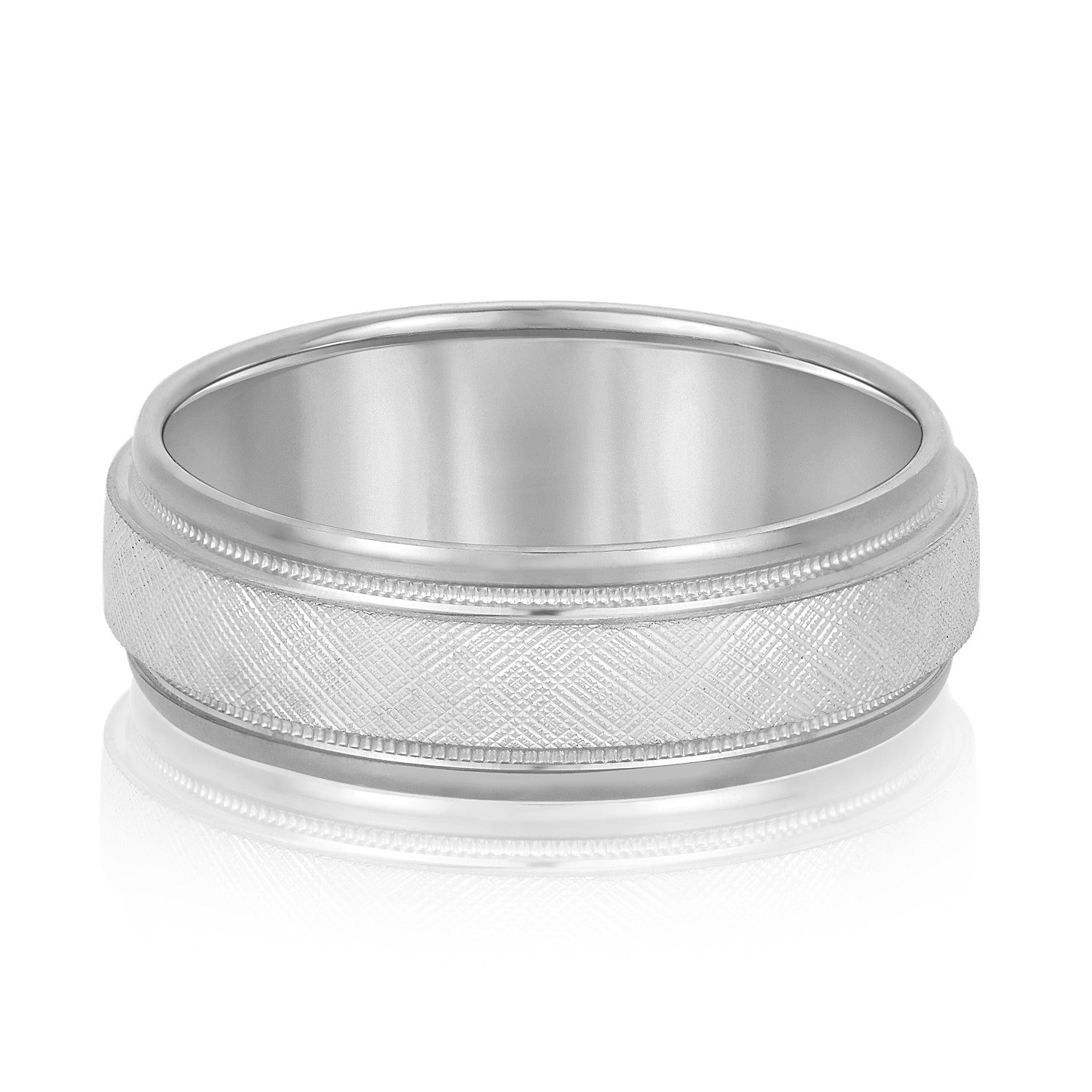 Men's Band With Florentine Finish And Milgrain Accents-VIRABYANI