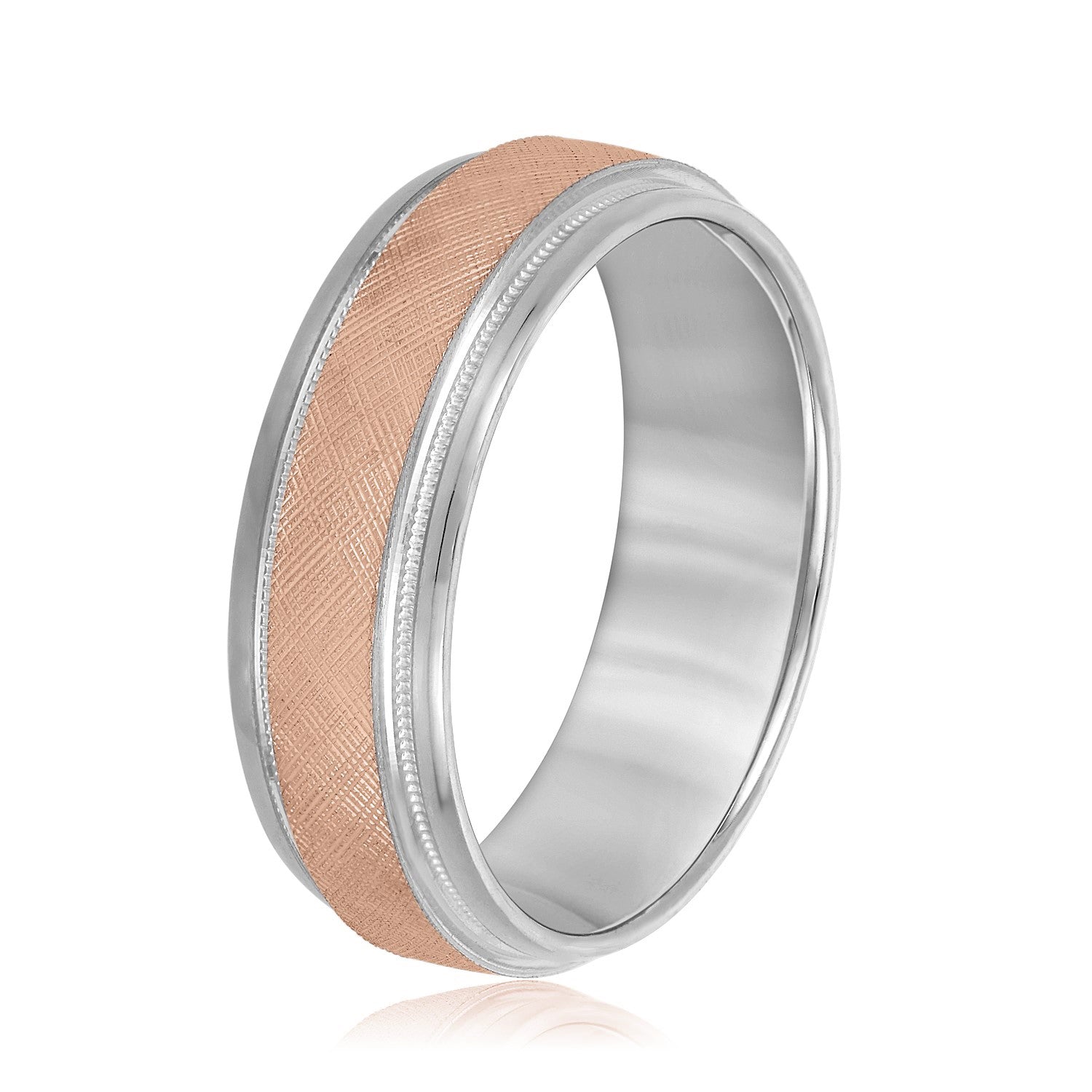 Men's Band With Florentine Finish And Milgrain Accents-VIRABYANI