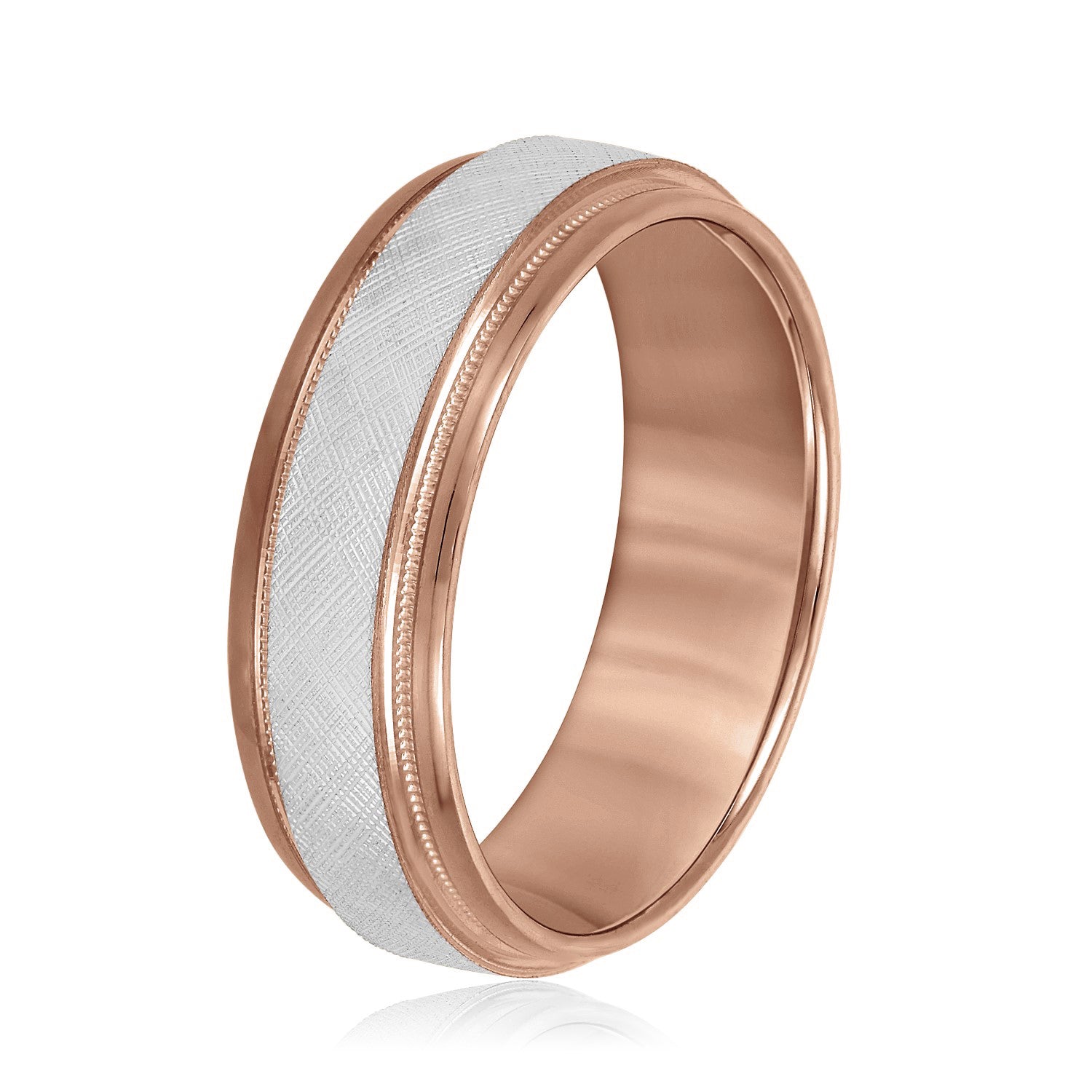 Men's Band With Florentine Finish And Milgrain Accents-VIRABYANI