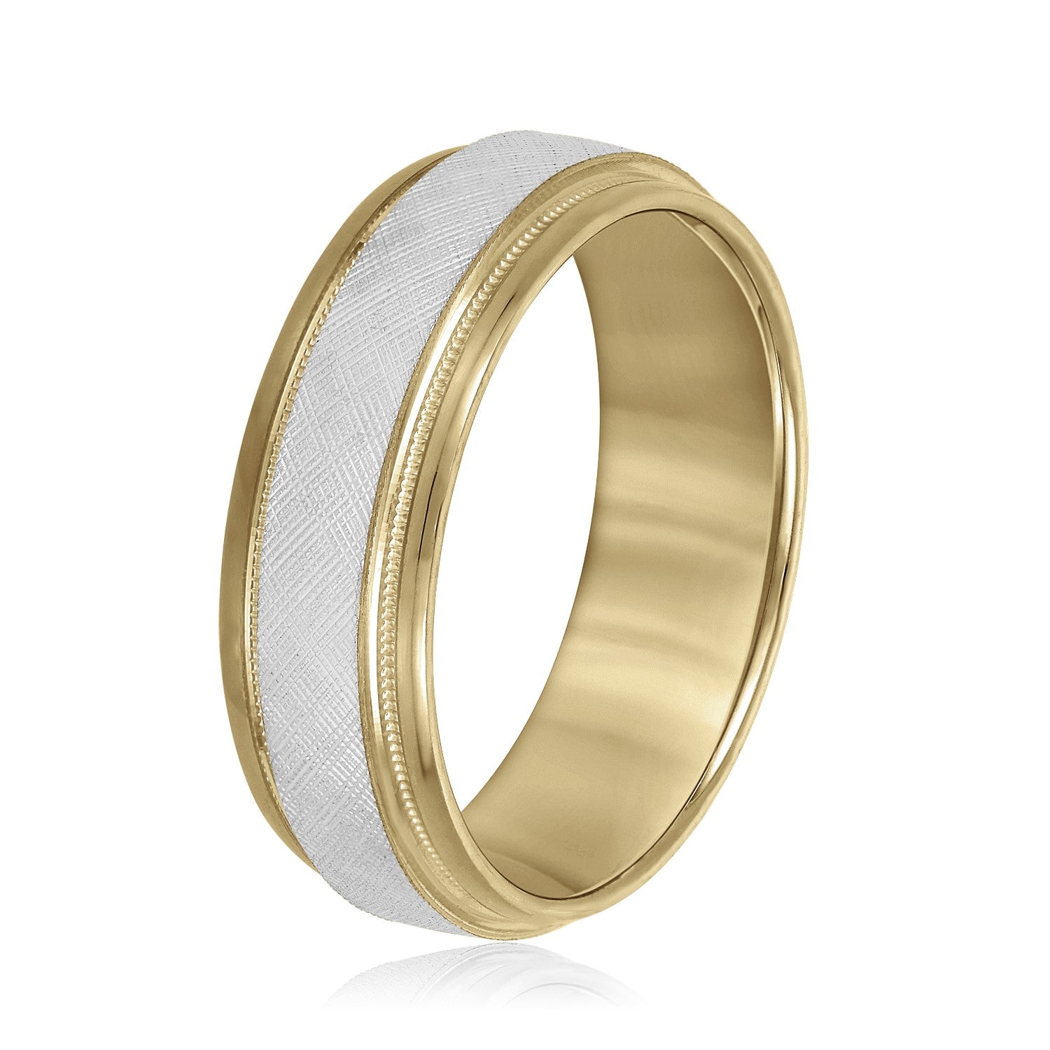 Men's Band With Florentine Finish And Milgrain Accents-VIRABYANI
