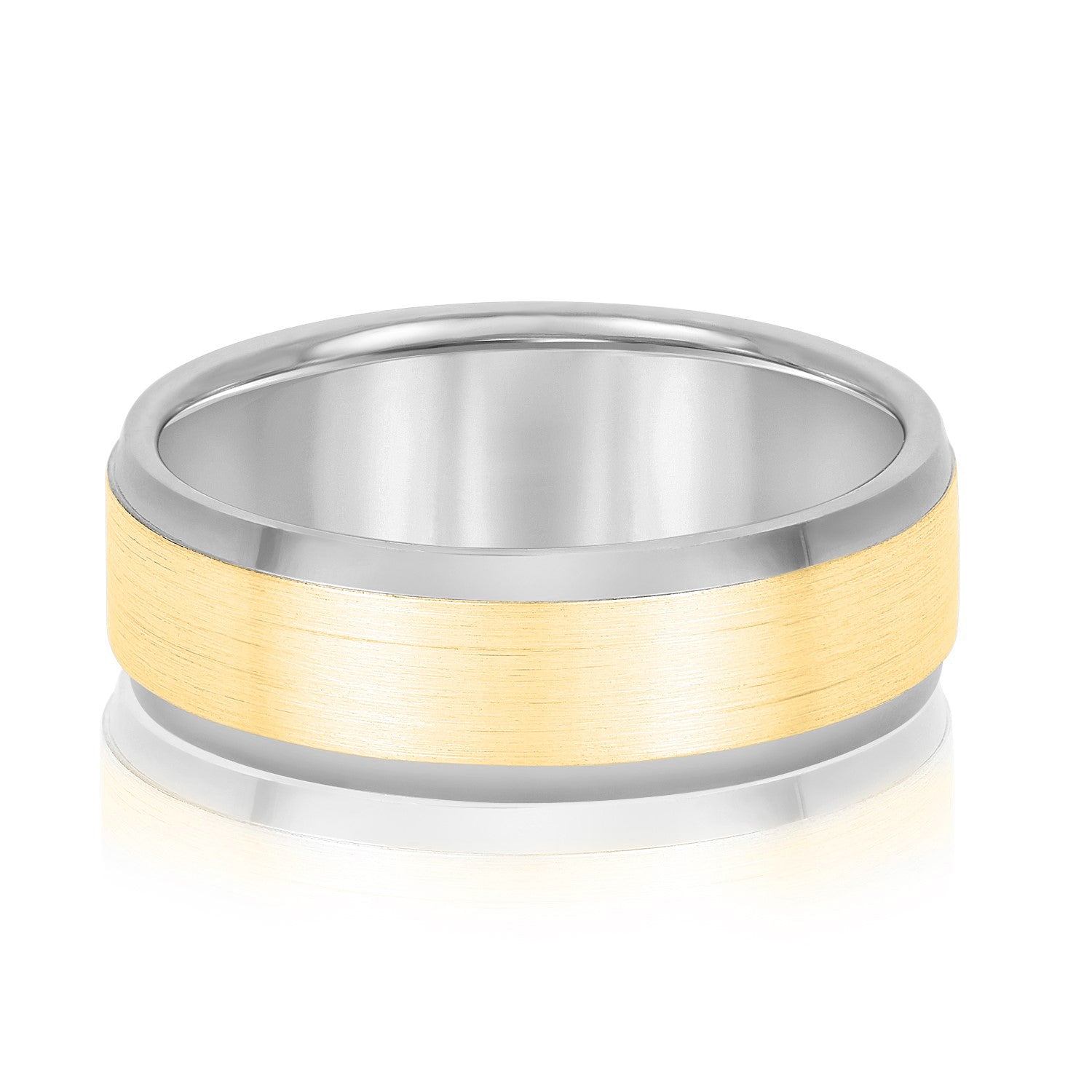 Men's Comfort Fit Brushed Bevel Edge Classic Band-VIRABYANI