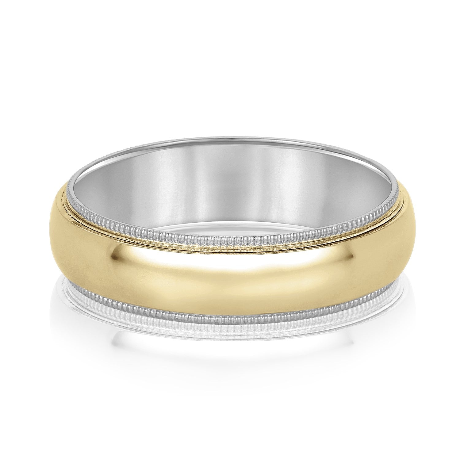 Domed Milgrain Classic Men's Wedding Band Comfort Fit-VIRABYANI