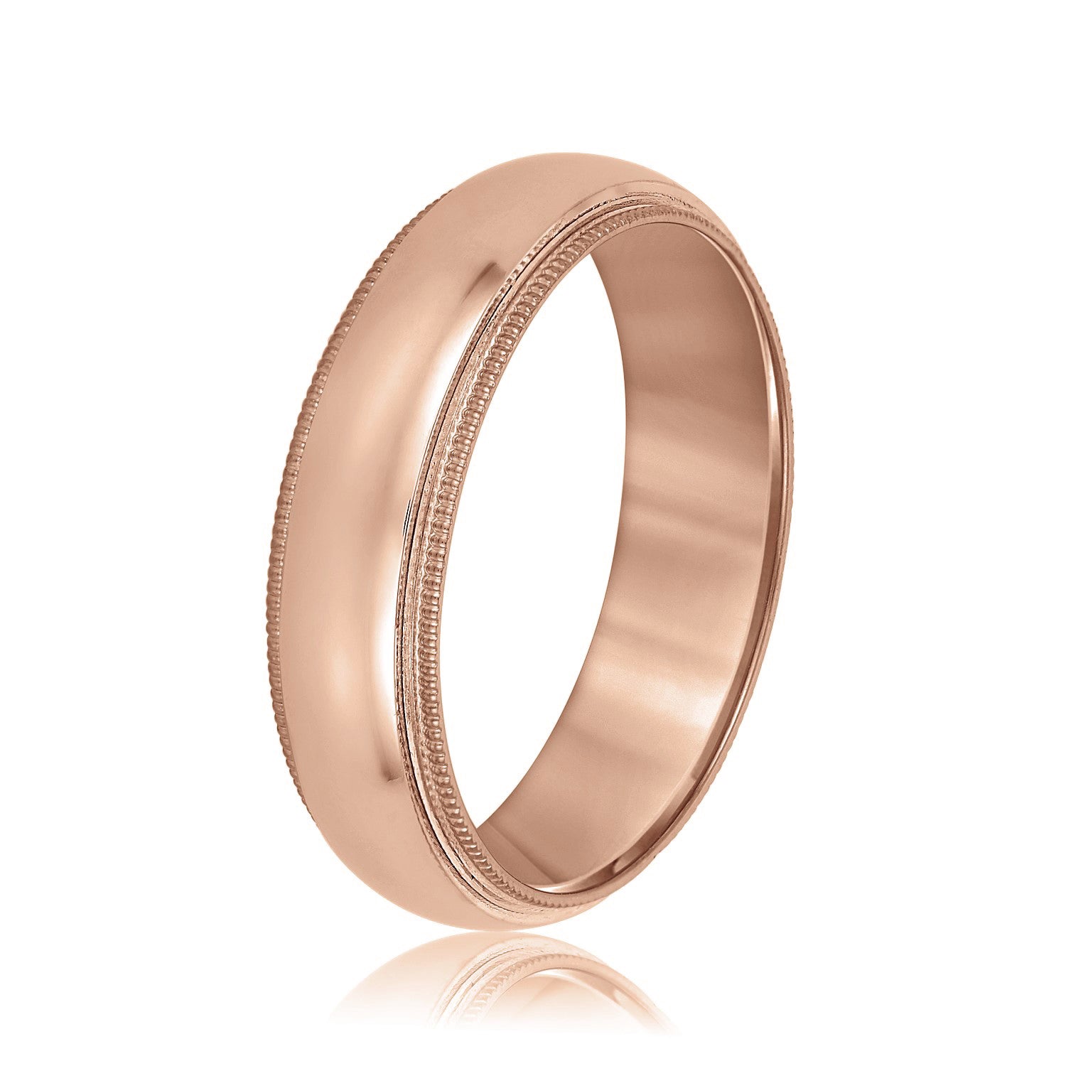 Domed Milgrain Classic Men's Wedding Band Comfort Fit-VIRABYANI