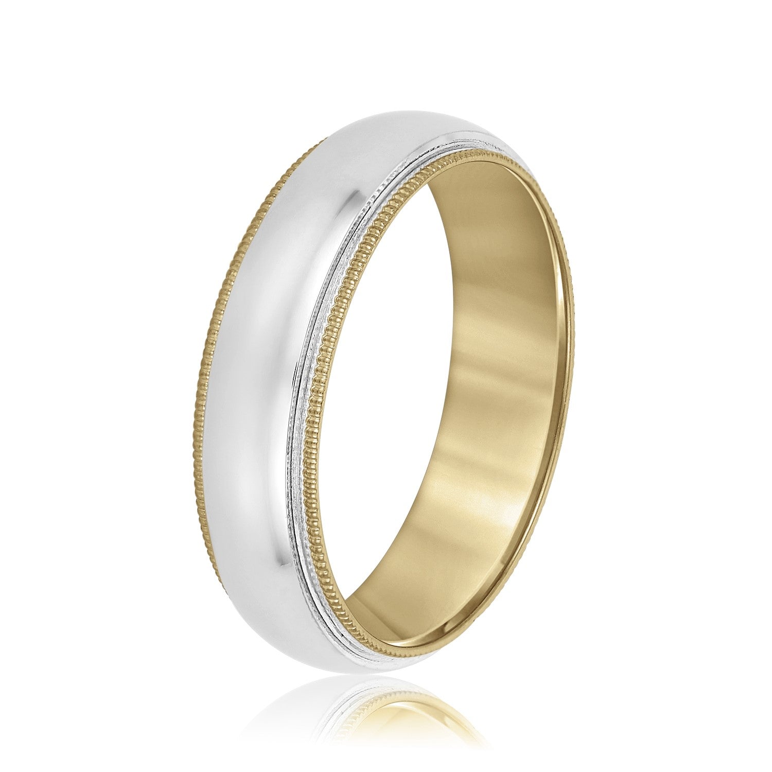 Domed Milgrain Classic Men's Wedding Band Comfort Fit-VIRABYANI