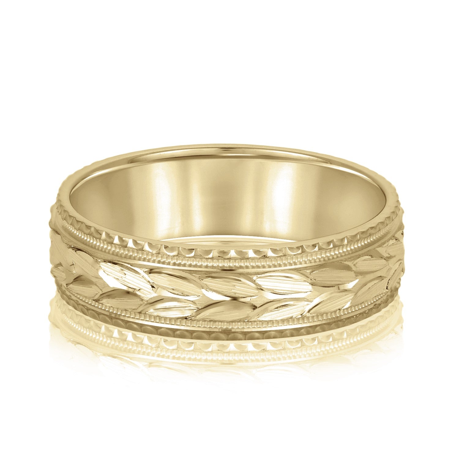 Greek God Wreath Style Men’s Wedding Band-VIRABYANI