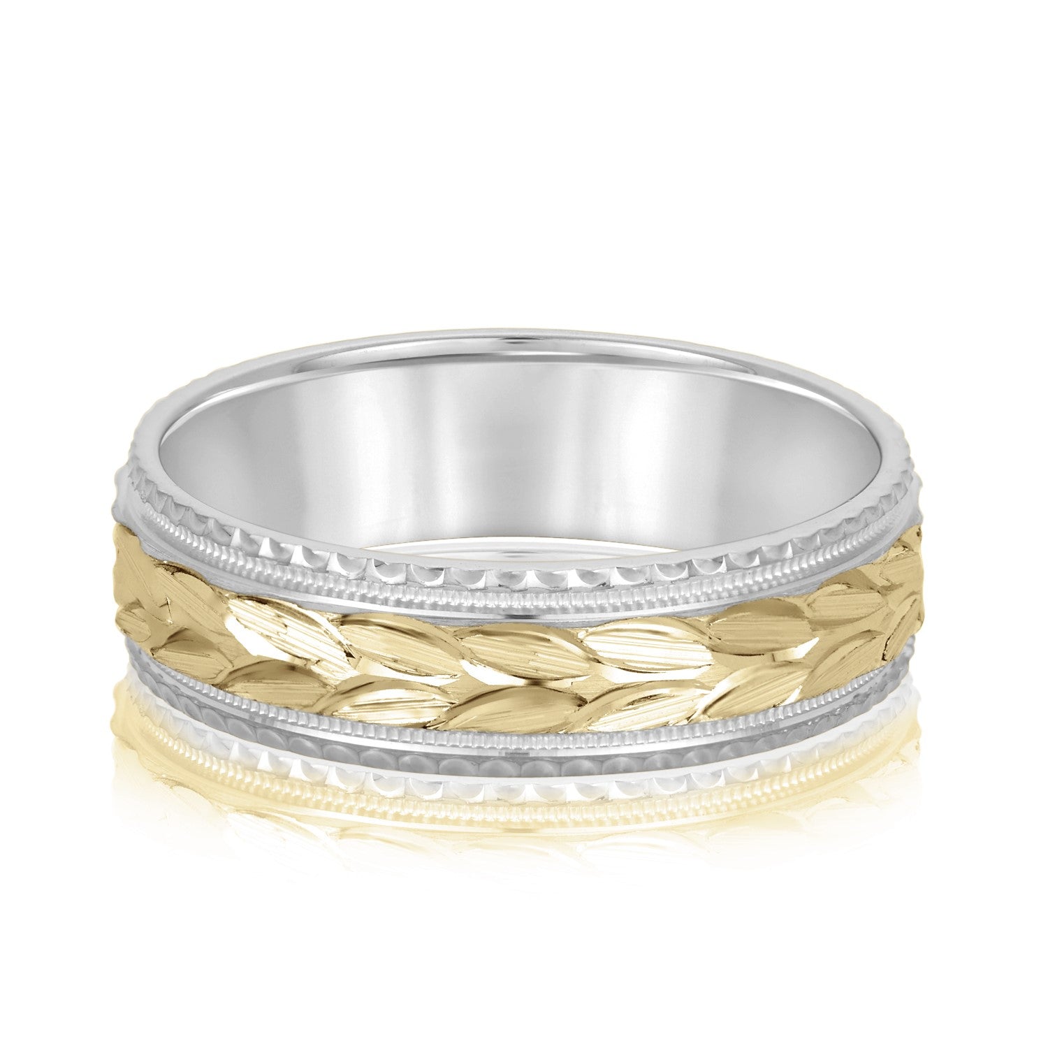 Greek God Wreath Style Men’s Wedding Band-VIRABYANI