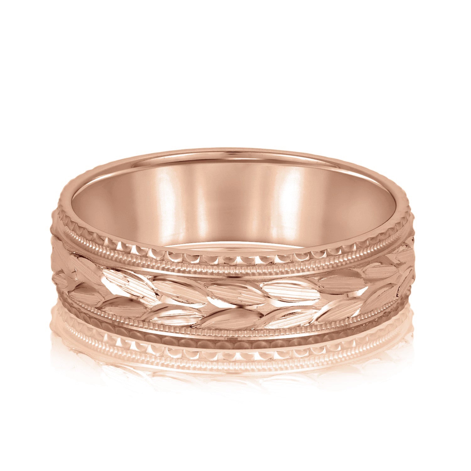 Greek God Wreath Style Men’s Wedding Band-VIRABYANI