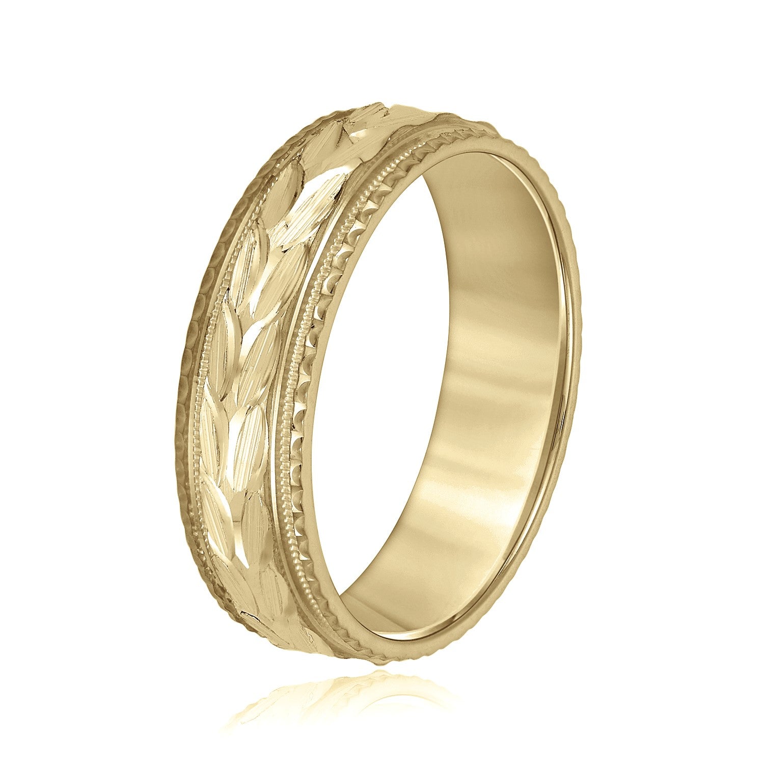 Greek God Wreath Style Men’s Wedding Band-VIRABYANI