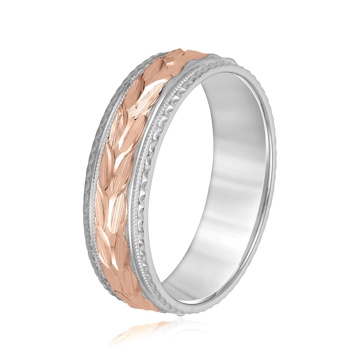 Greek God Wreath Style Men’s Wedding Band-VIRABYANI