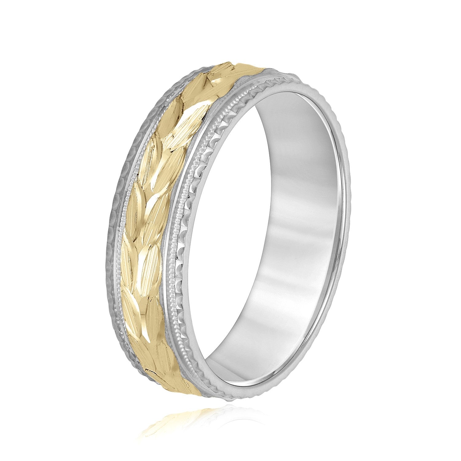 Greek God Wreath Style Men’s Wedding Band-VIRABYANI