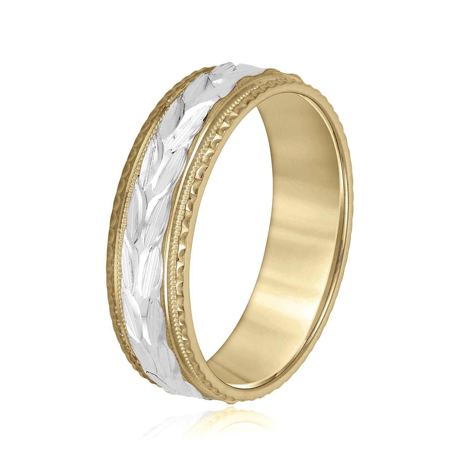 Greek God Wreath Style Men’s Wedding Band-VIRABYANI