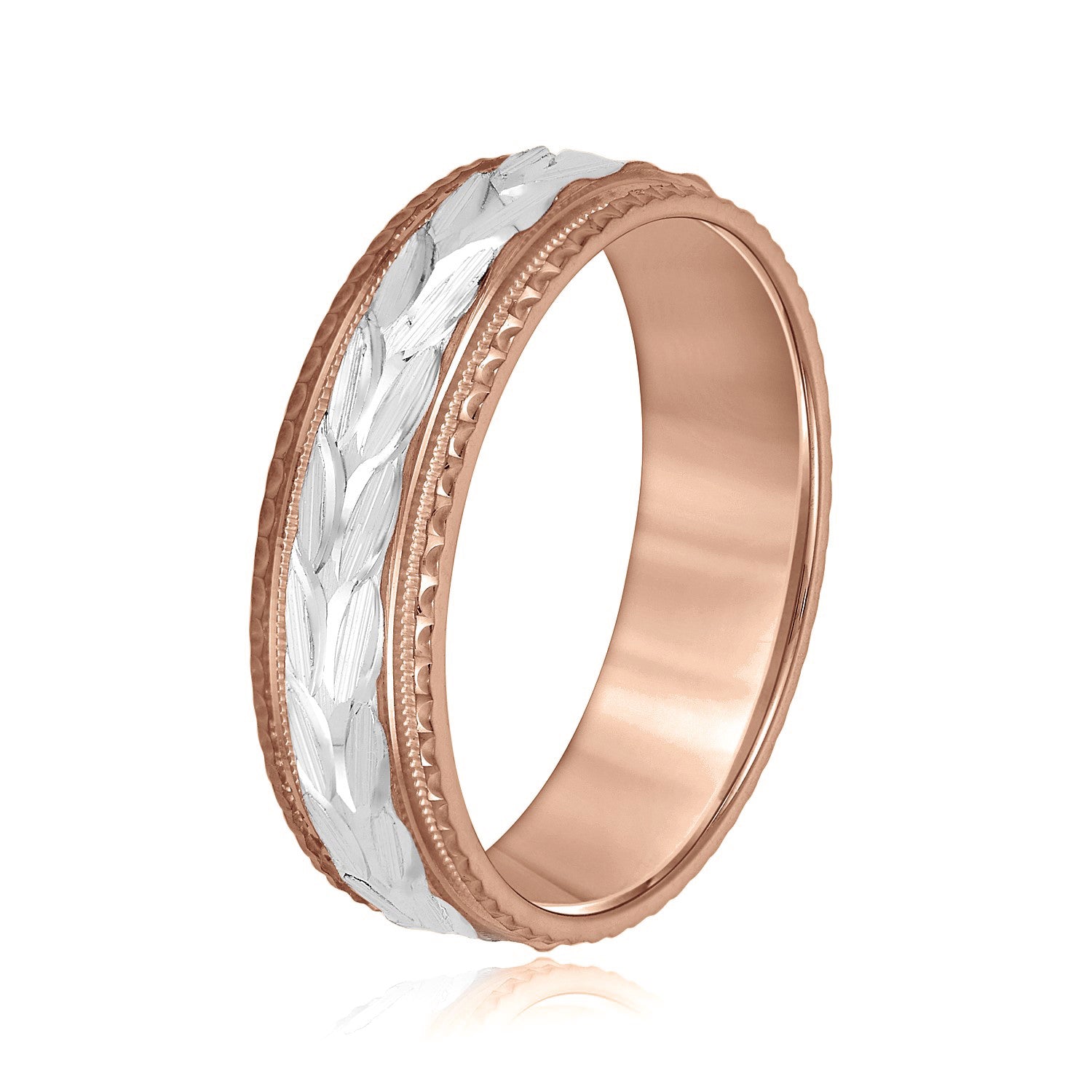 Greek God Wreath Style Men’s Wedding Band-VIRABYANI