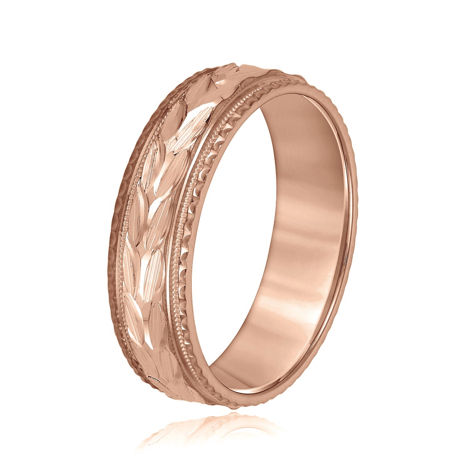 Greek God Wreath Style Men’s Wedding Band-VIRABYANI