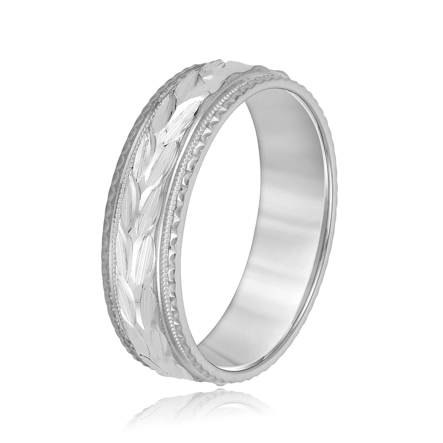 Greek God Wreath Style Men’s Wedding Band-VIRABYANI