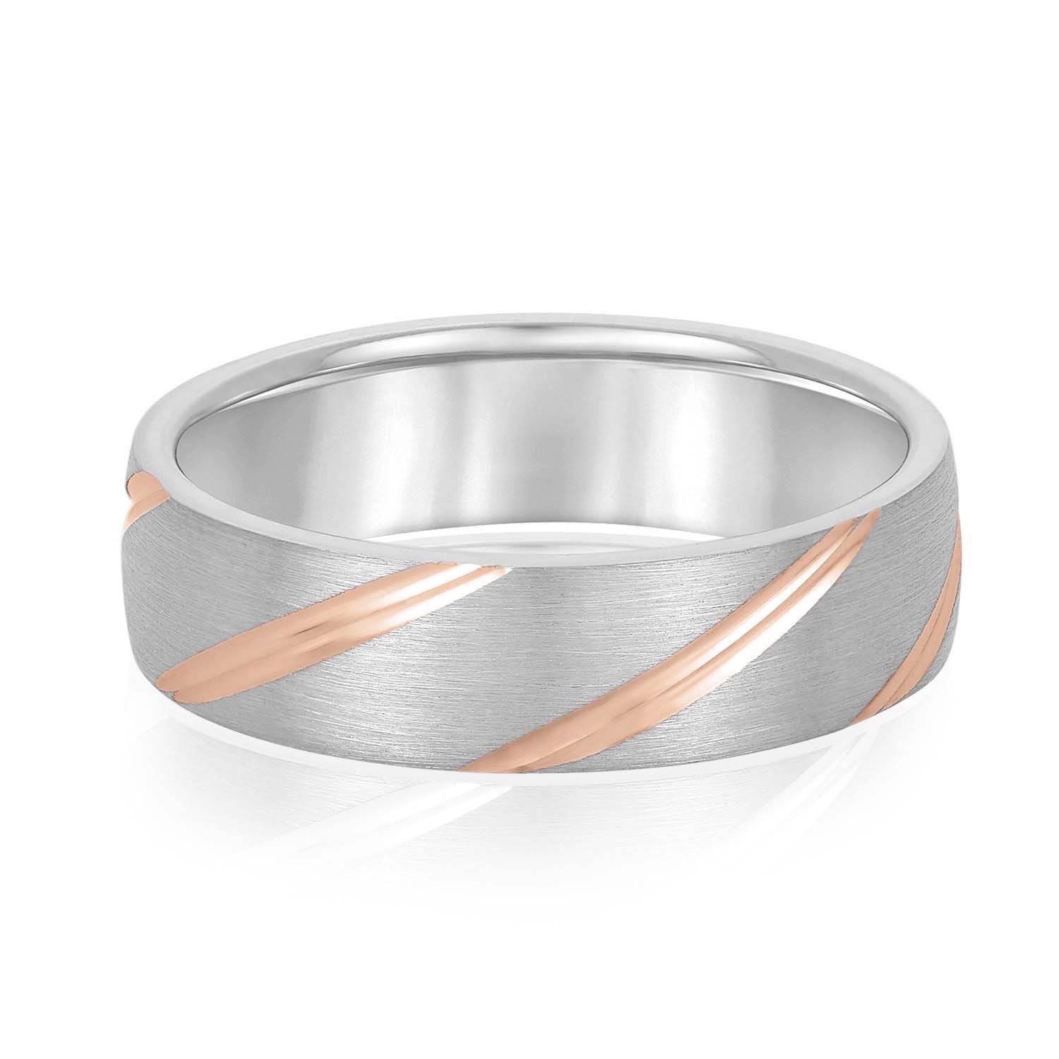 Grooves Engraved Men's Wedding Band-VIRABYANI