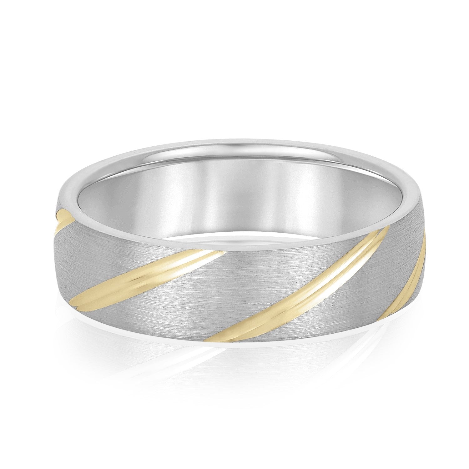 Grooves Engraved Men's Wedding Band-VIRABYANI