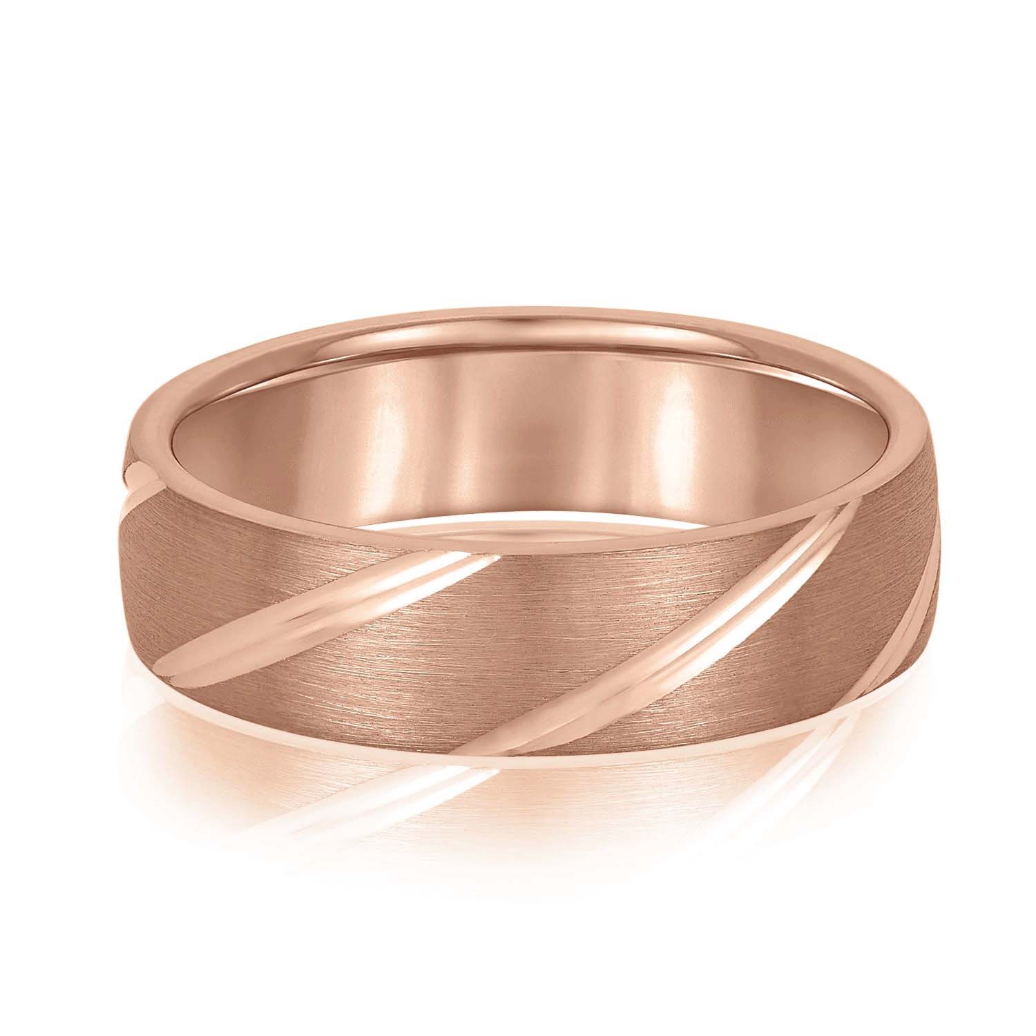 Grooves Engraved Men's Wedding Band-VIRABYANI