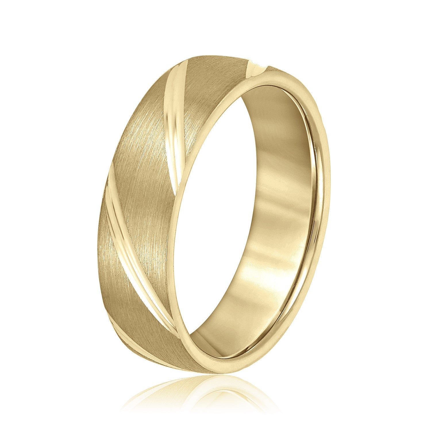 Grooves Engraved Men's Wedding Band-VIRABYANI