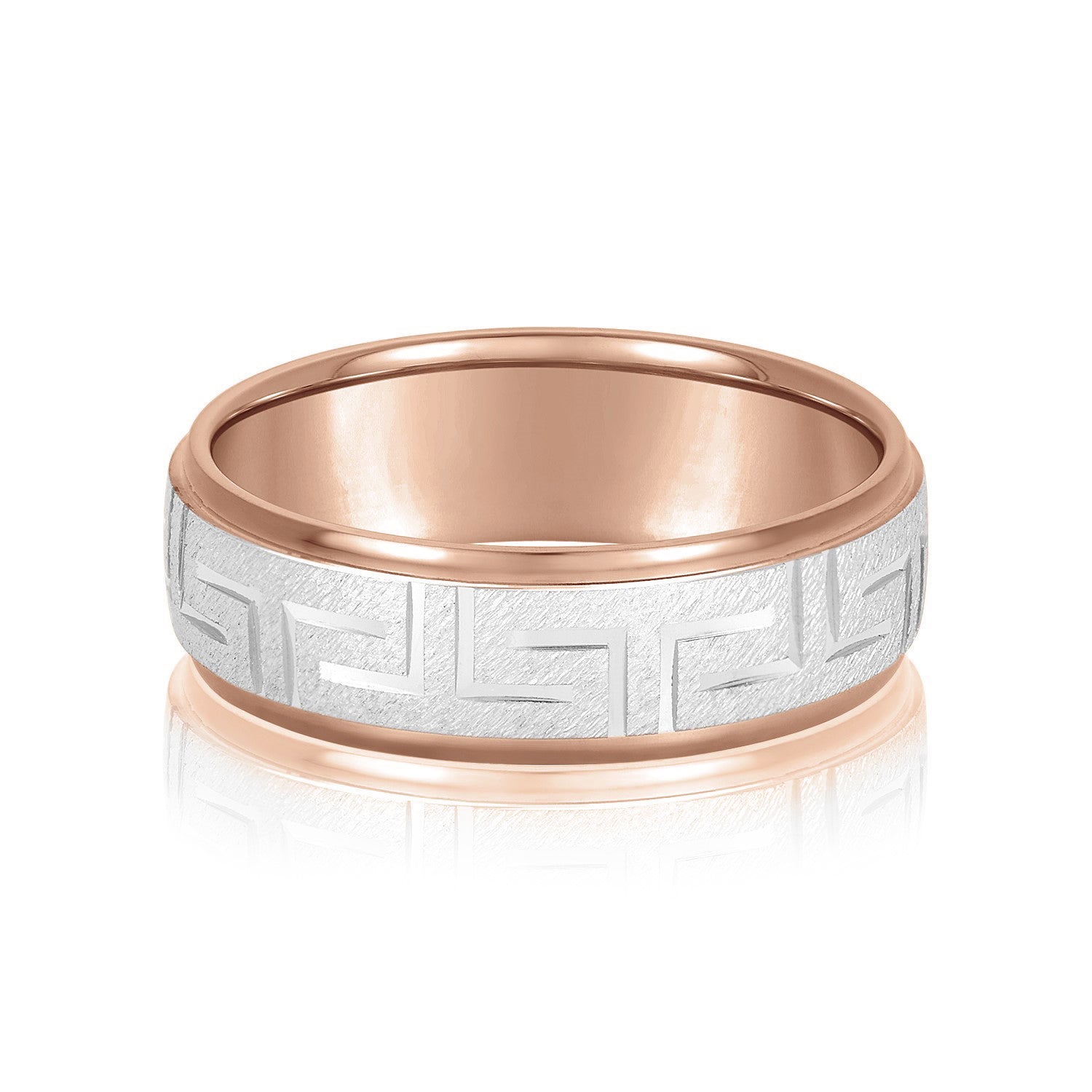 Greek Key Design Men's Wedding Band-VIRABYANI