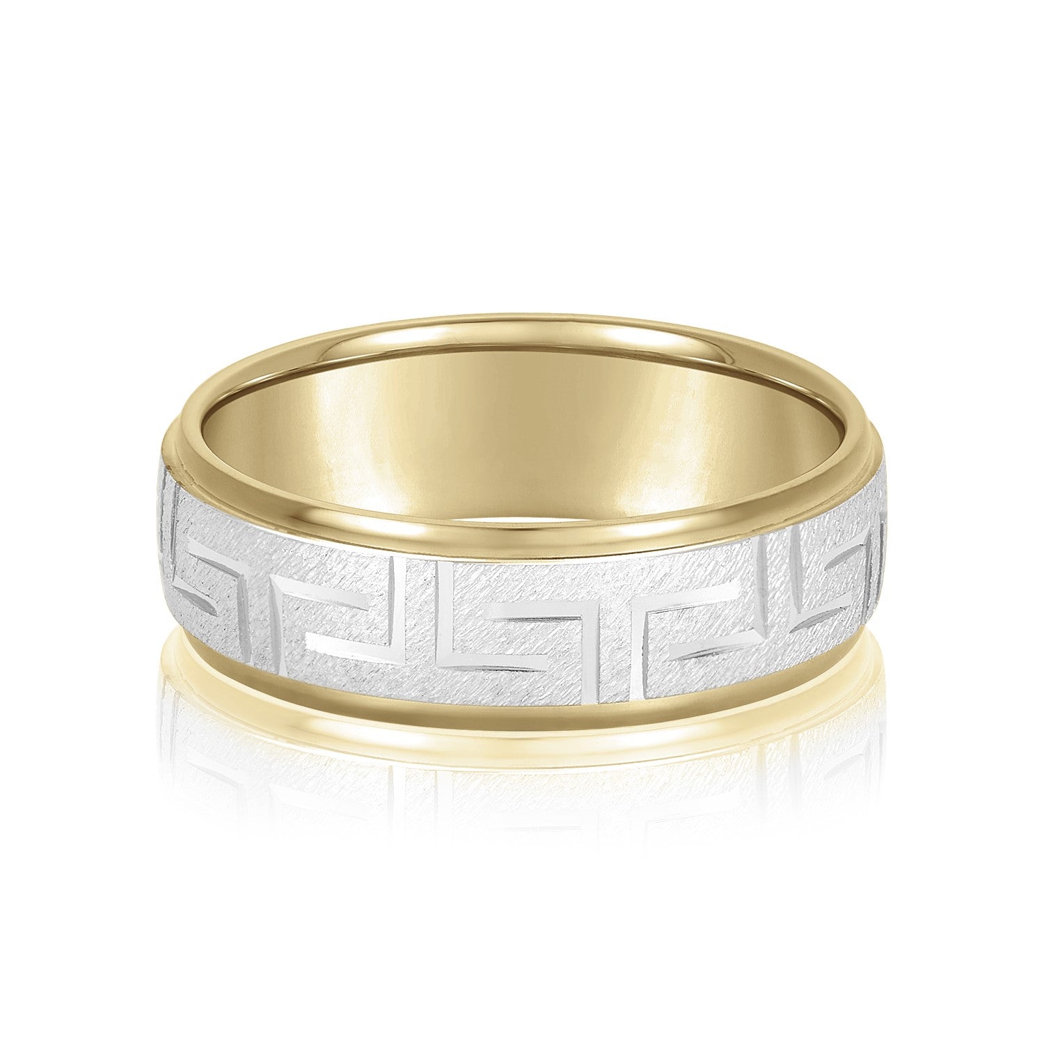 Greek Key Design Men's Wedding Band-VIRABYANI