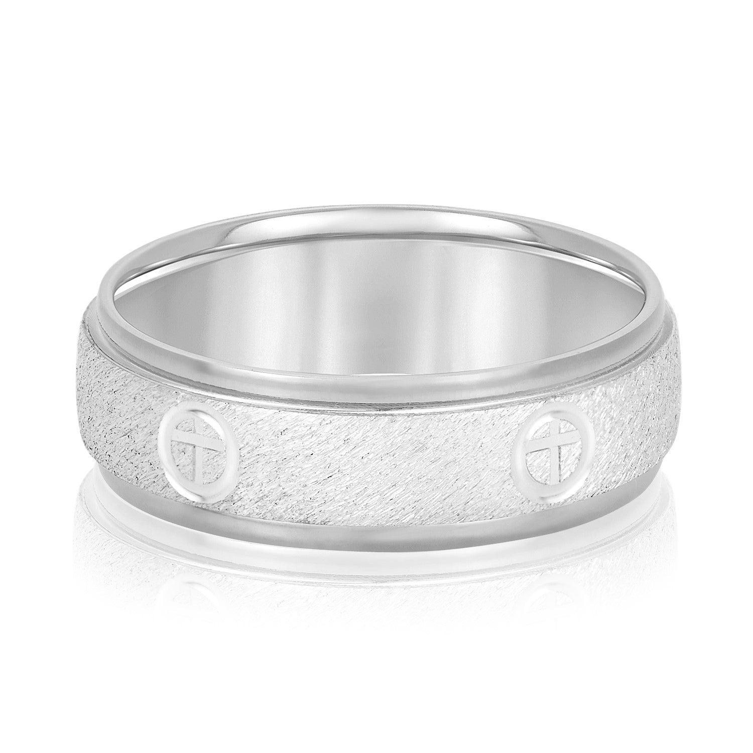 Cross Engraved Men's Diamond Wedding Band – VIRABYANI Cross Engraved Men's Diamond Wedding Band – VIRABYANI