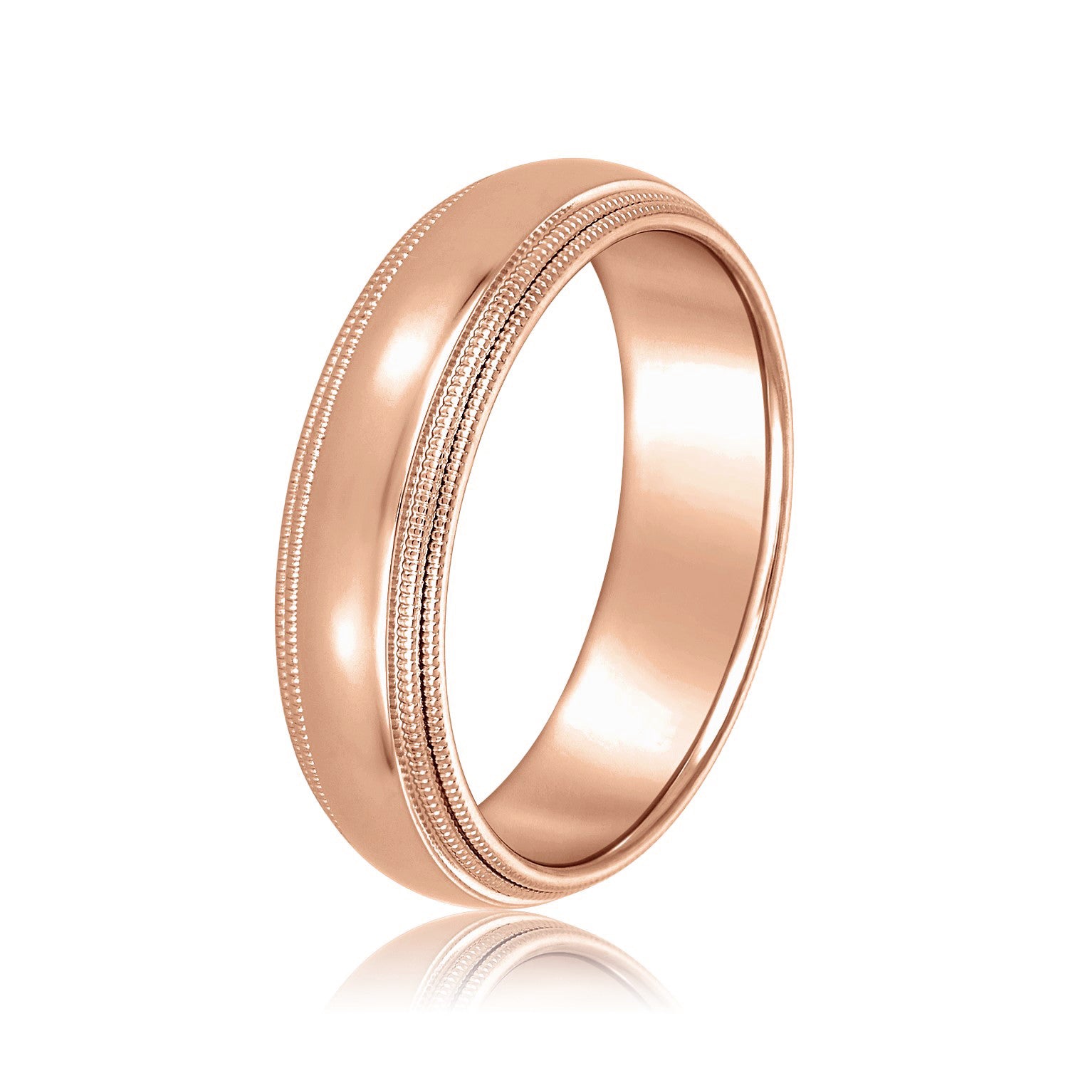 Men's Milgrain Comfort Fit Wedding Band-VIRABYANI