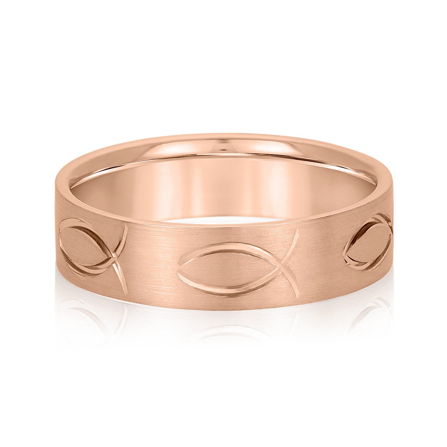 Ichthus Jesus Fish Inspired Men's Wedding Band-VIRABYANI