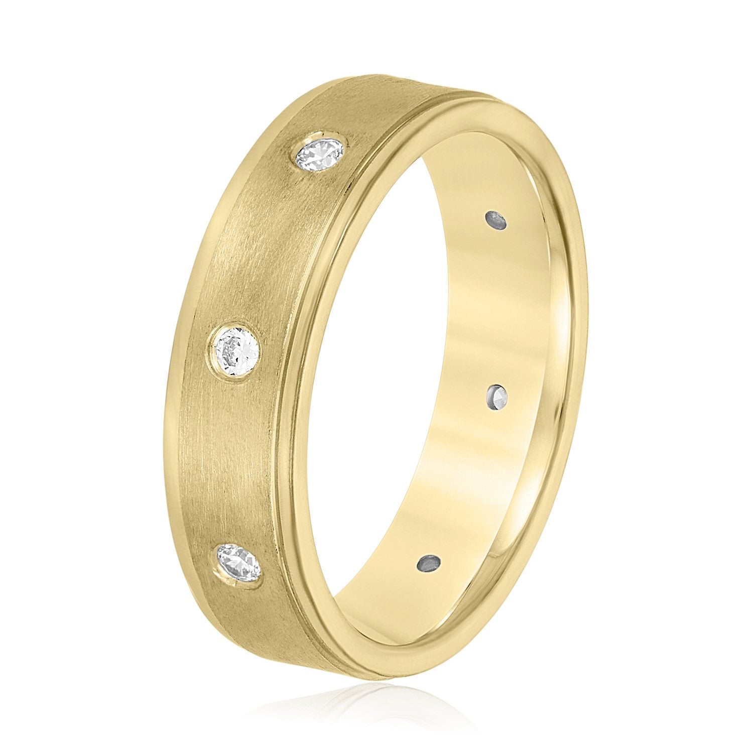 Bezel Set Diamond Men's Wedding Band-VIRABYANI