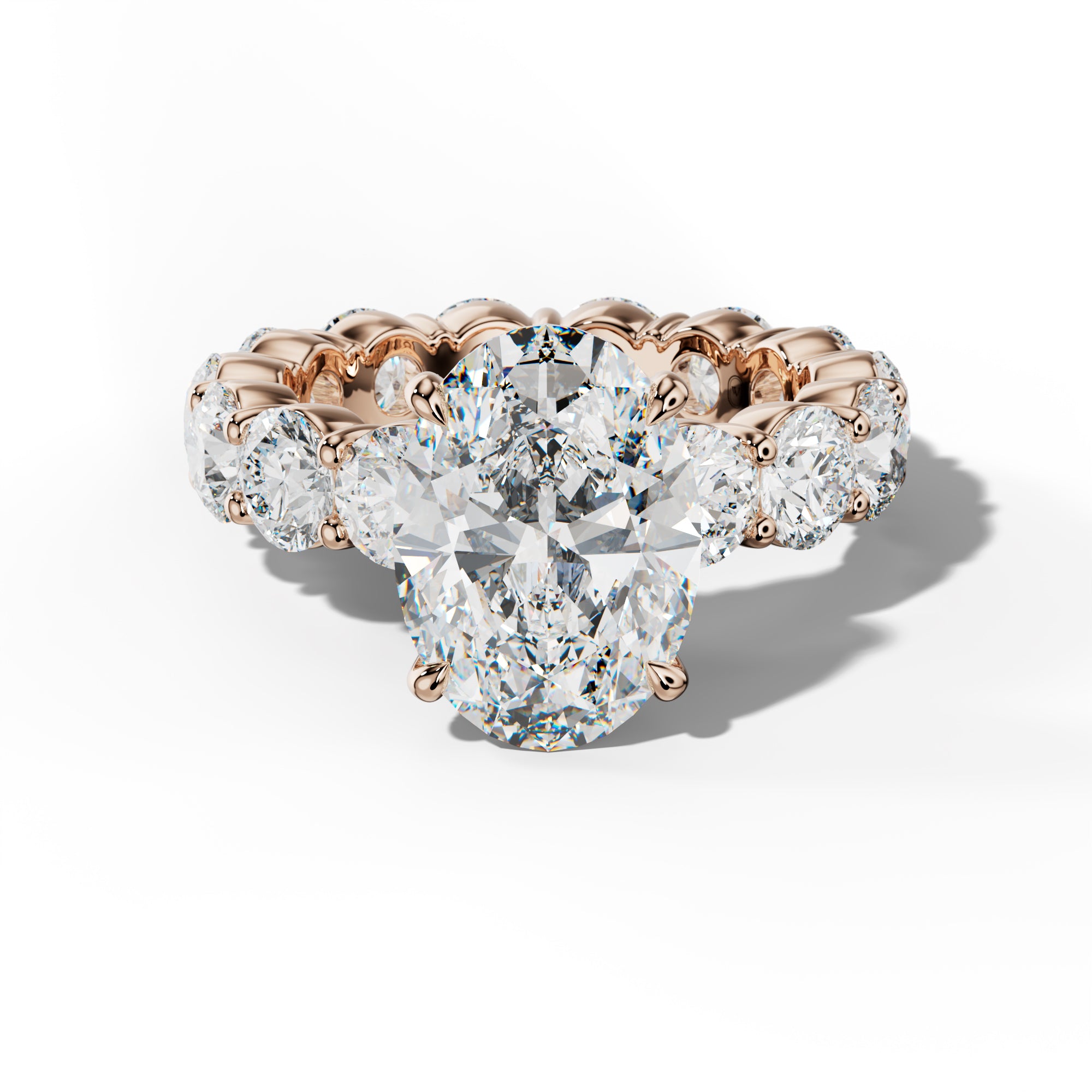 Fernanda Oval Diamond Engagement Ring With Round Side Stones