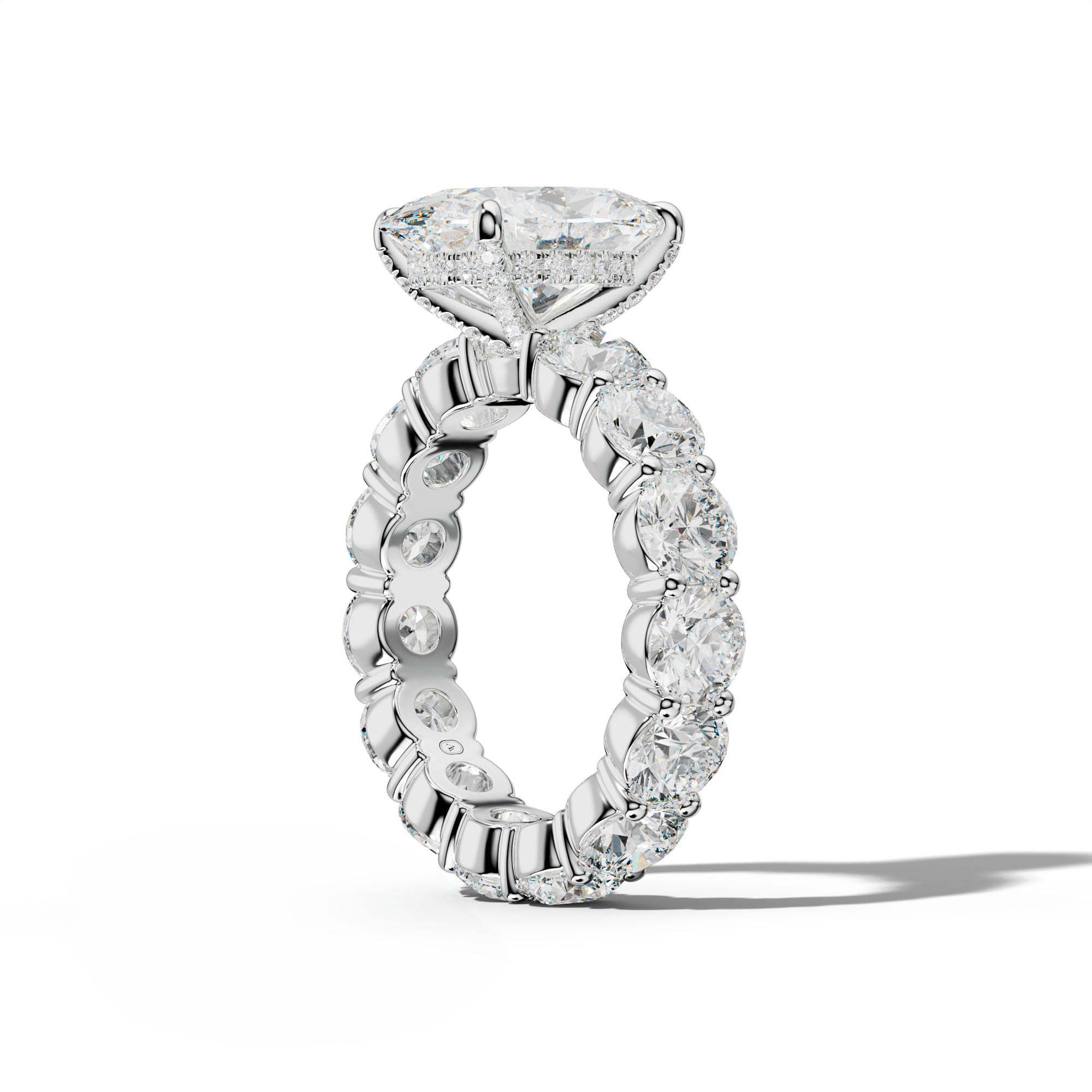 Fernanda Oval Diamond Engagement Ring With Round Side Stones