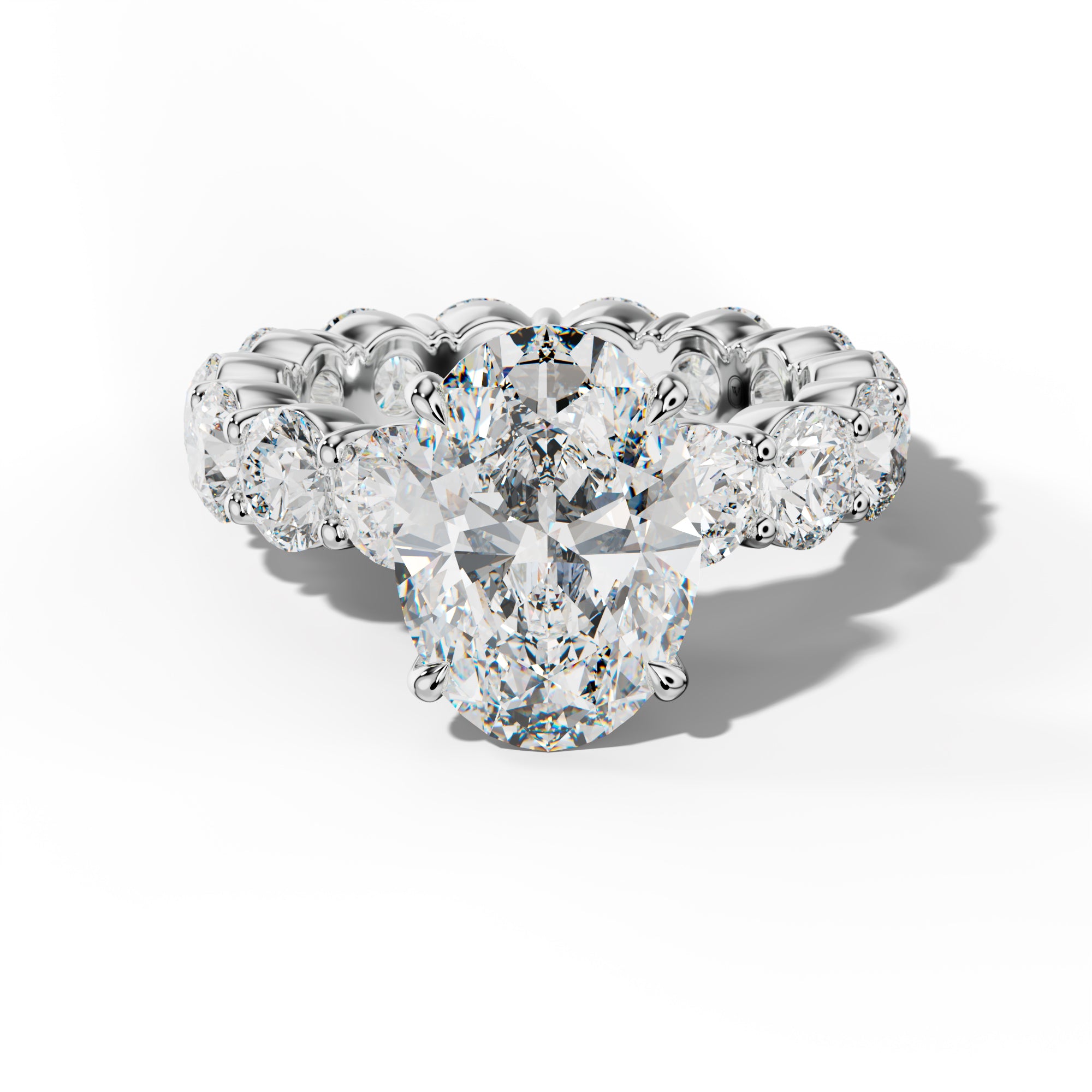 Fernanda Oval Diamond Engagement Ring With Round Side Stones