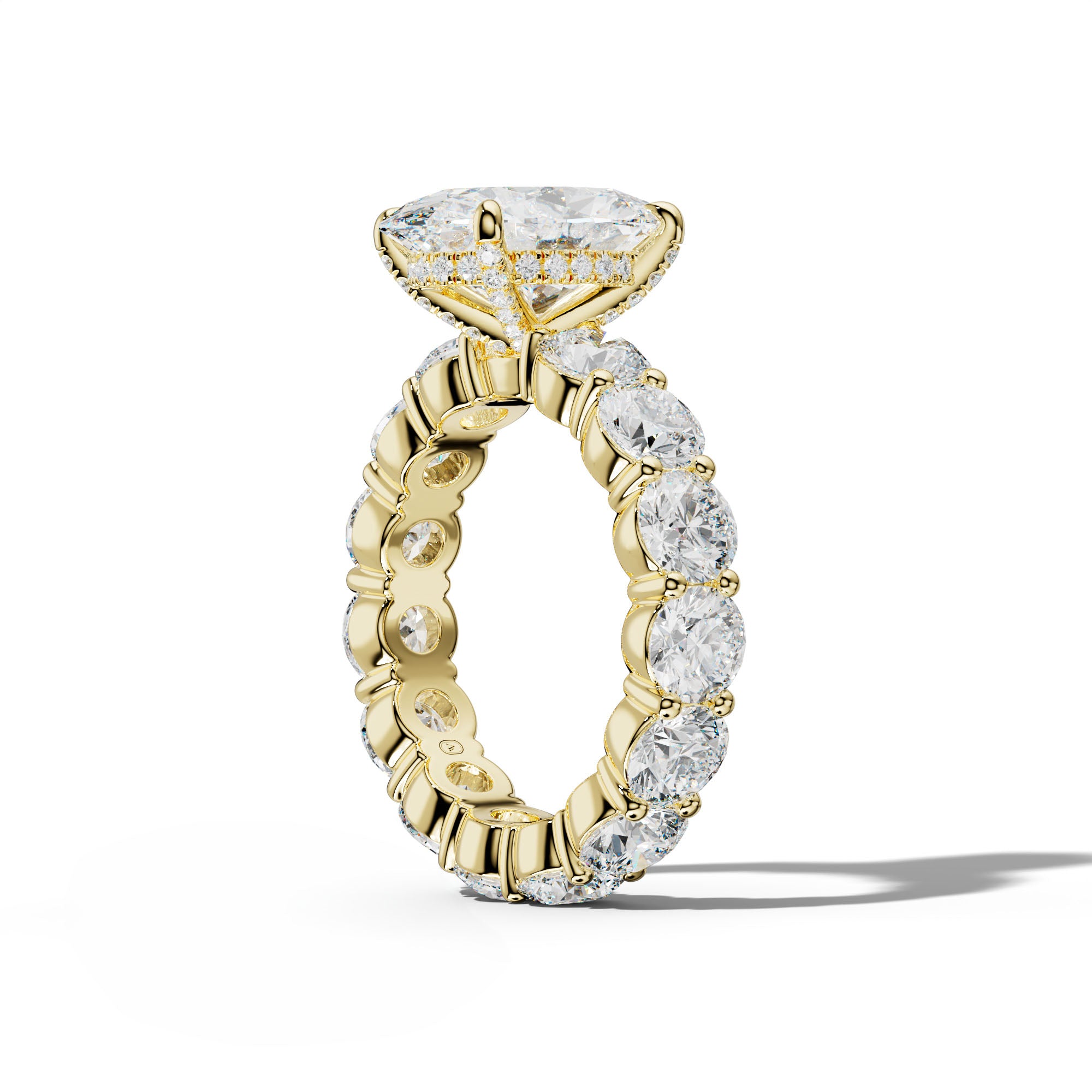 Fernanda Oval Diamond Engagement Ring With Round Side Stones